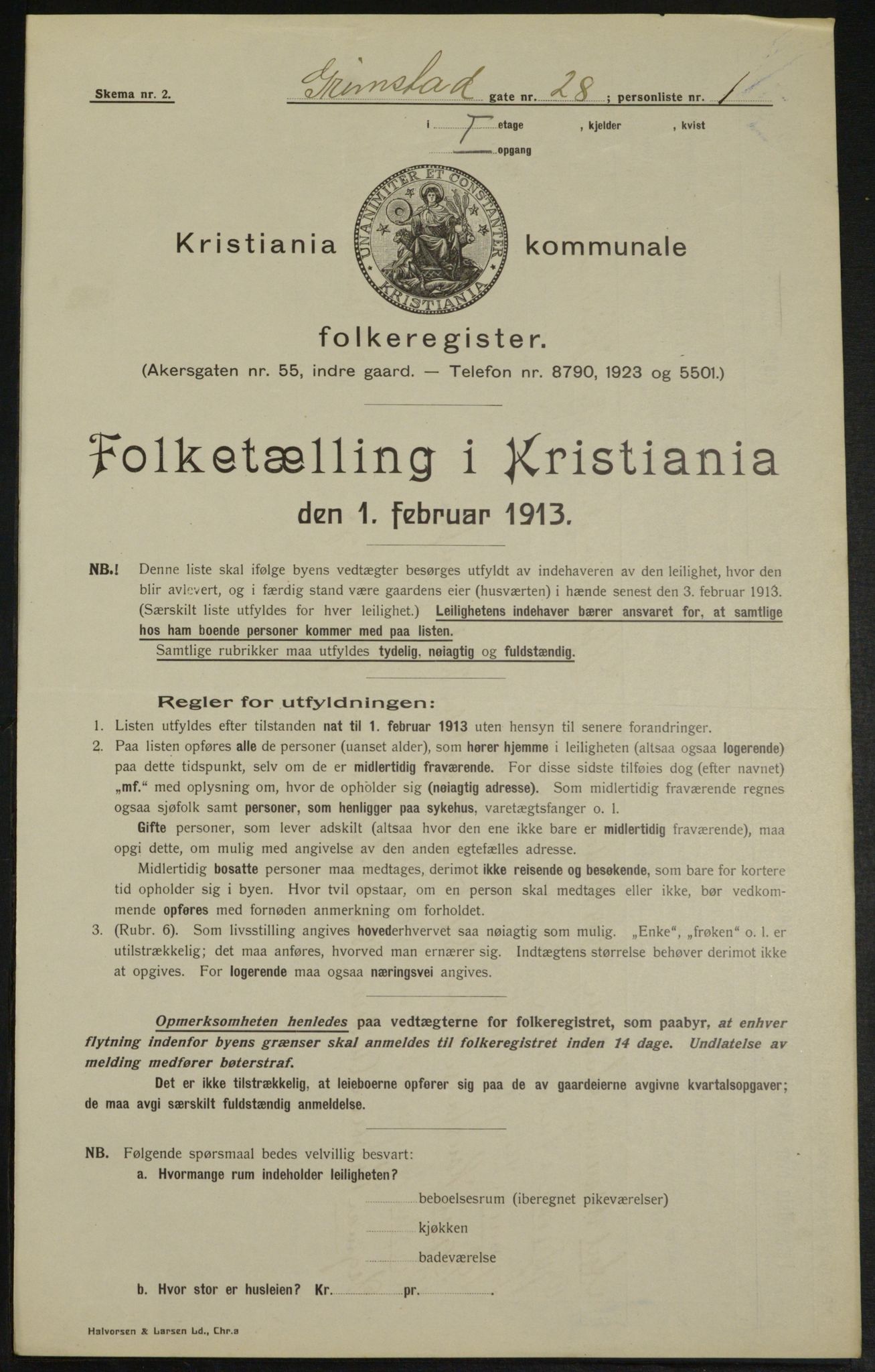 OBA, Kommunal folketelling 1.2.1913 for Kristiania, 1913, s. 30249