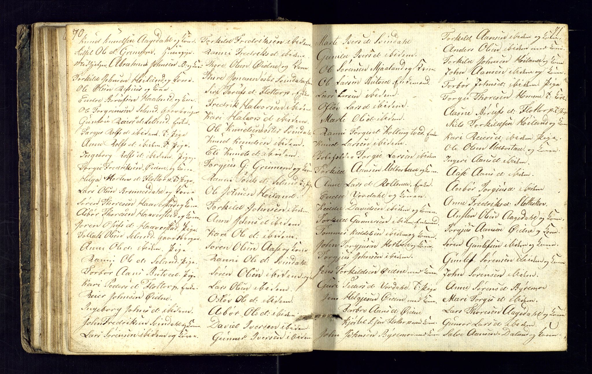 Bjelland sokneprestkontor, AV/SAK-1111-0005/F/Fc/Fcc/L0001: Kommunikantprotokoll nr. C-1, 1825-1842, s. 70-71