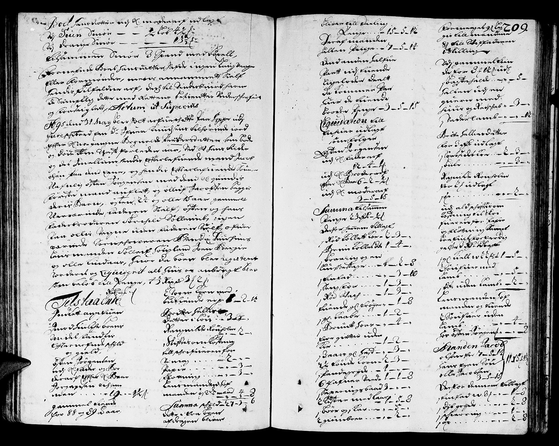 Sunnhordland sorenskrivar, AV/SAB-A-2401/1/H/Ha/Haa/L0002: Skifteprotokollar. Register på kort. Fol 290- ut, 1693-1695, s. 208b-209a