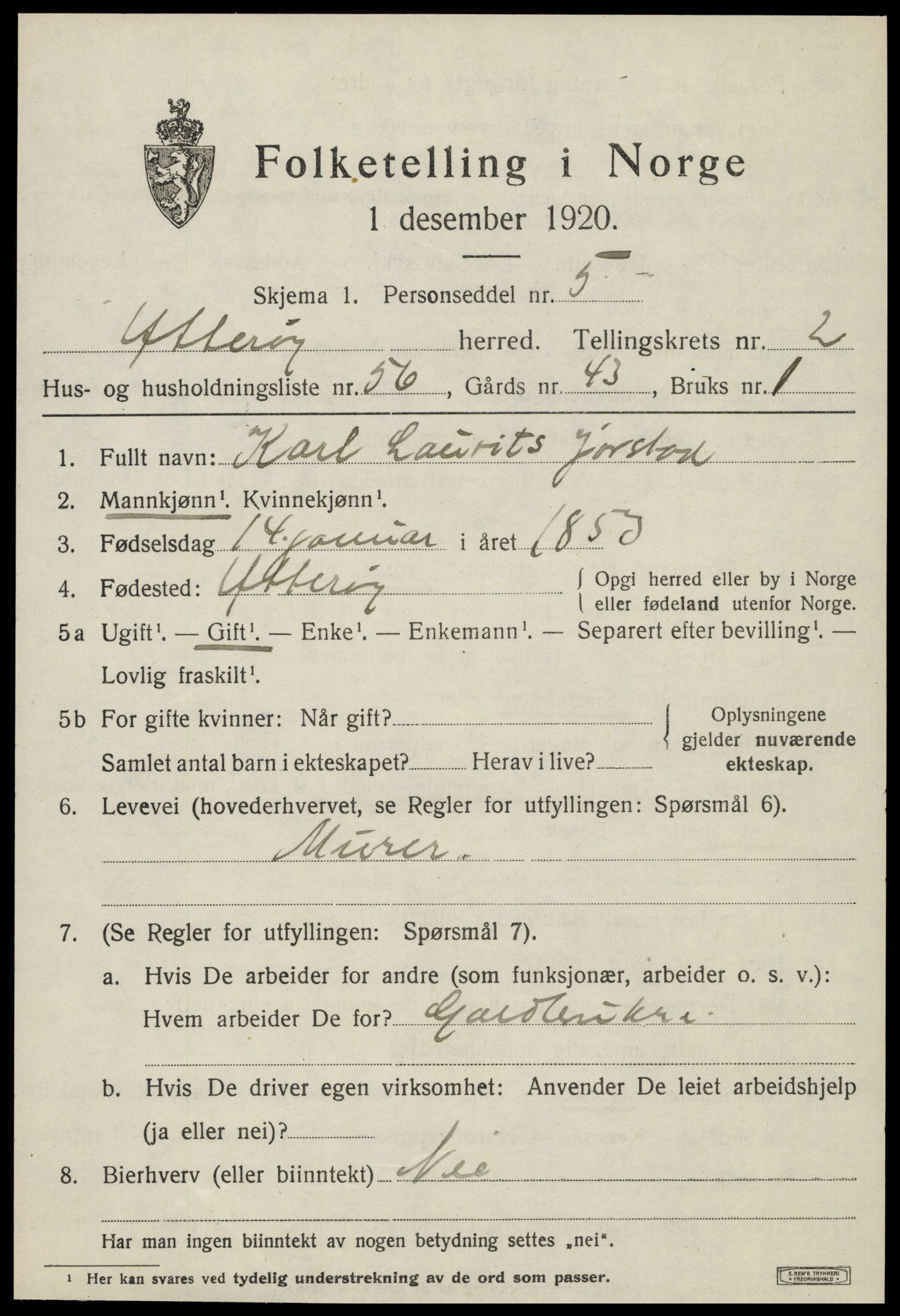 SAT, Folketelling 1920 for 1722 Ytterøy herred, 1920, s. 1635