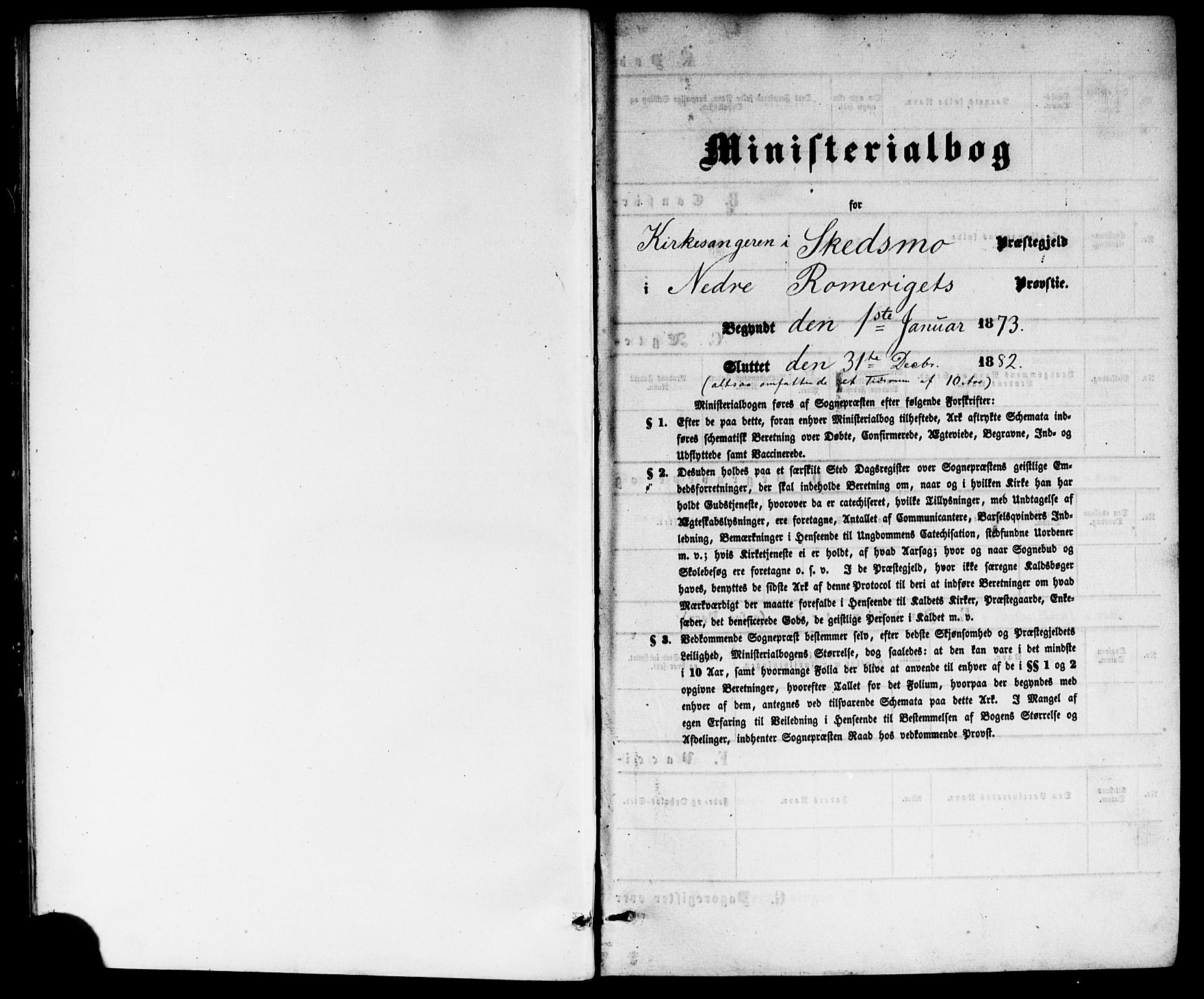 Skedsmo prestekontor Kirkebøker, SAO/A-10033a/G/Ga/L0003: Klokkerbok nr. I 3, 1873-1882