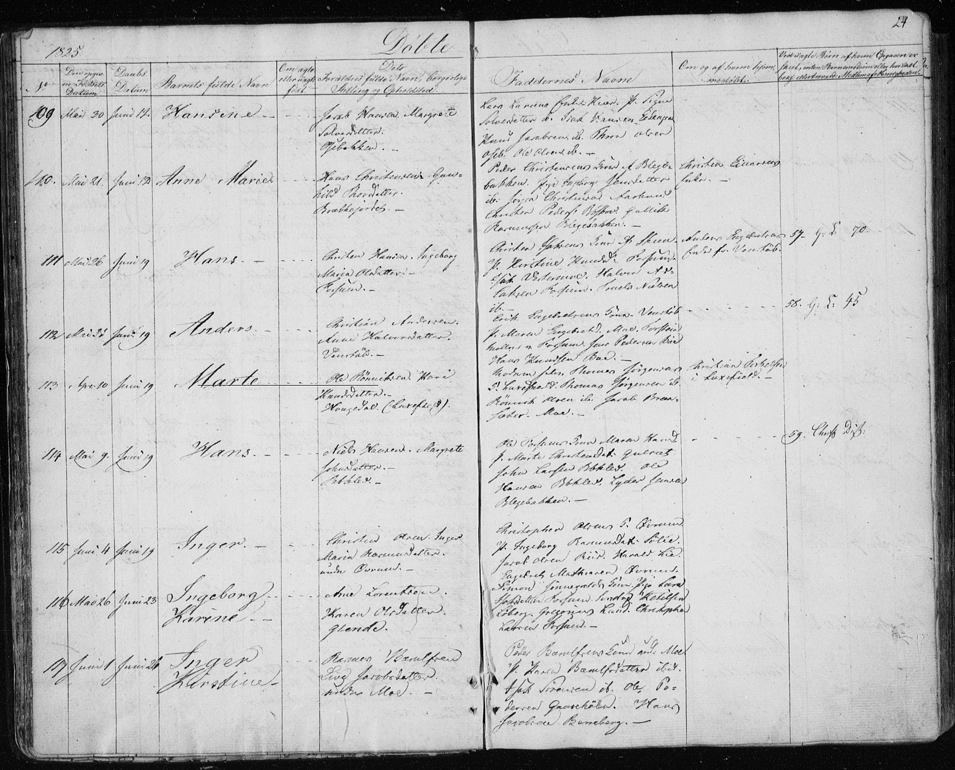 Gjerpen kirkebøker, AV/SAKO-A-265/F/Fa/L0005: Ministerialbok nr. I 5, 1823-1829, s. 24