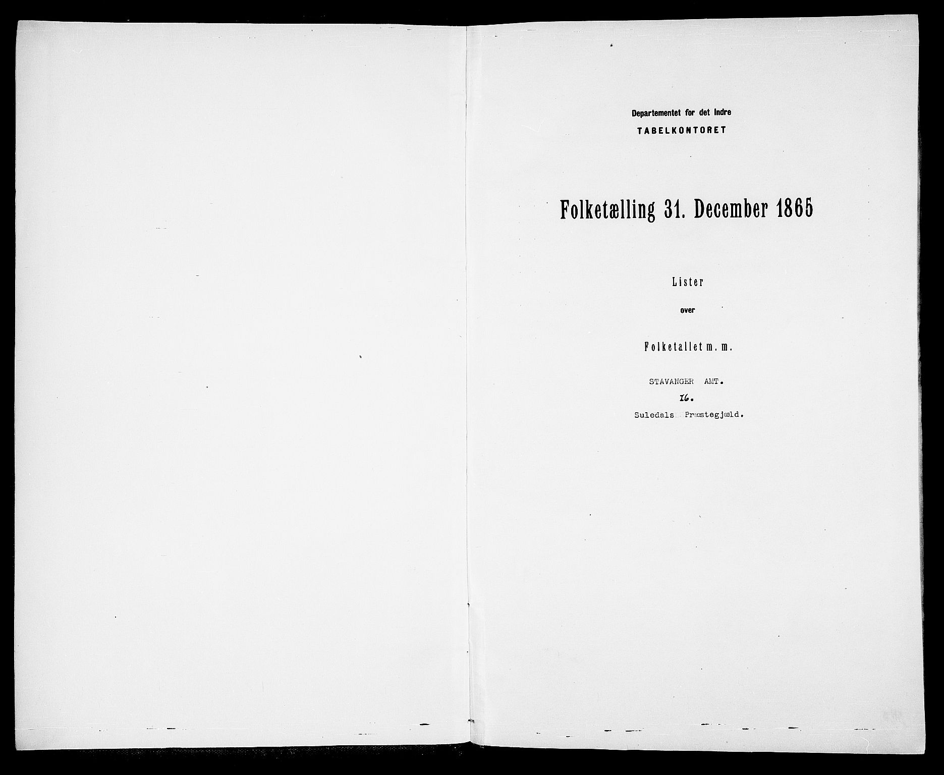 RA, Folketelling 1865 for 1134P Suldal prestegjeld, 1865, s. 3
