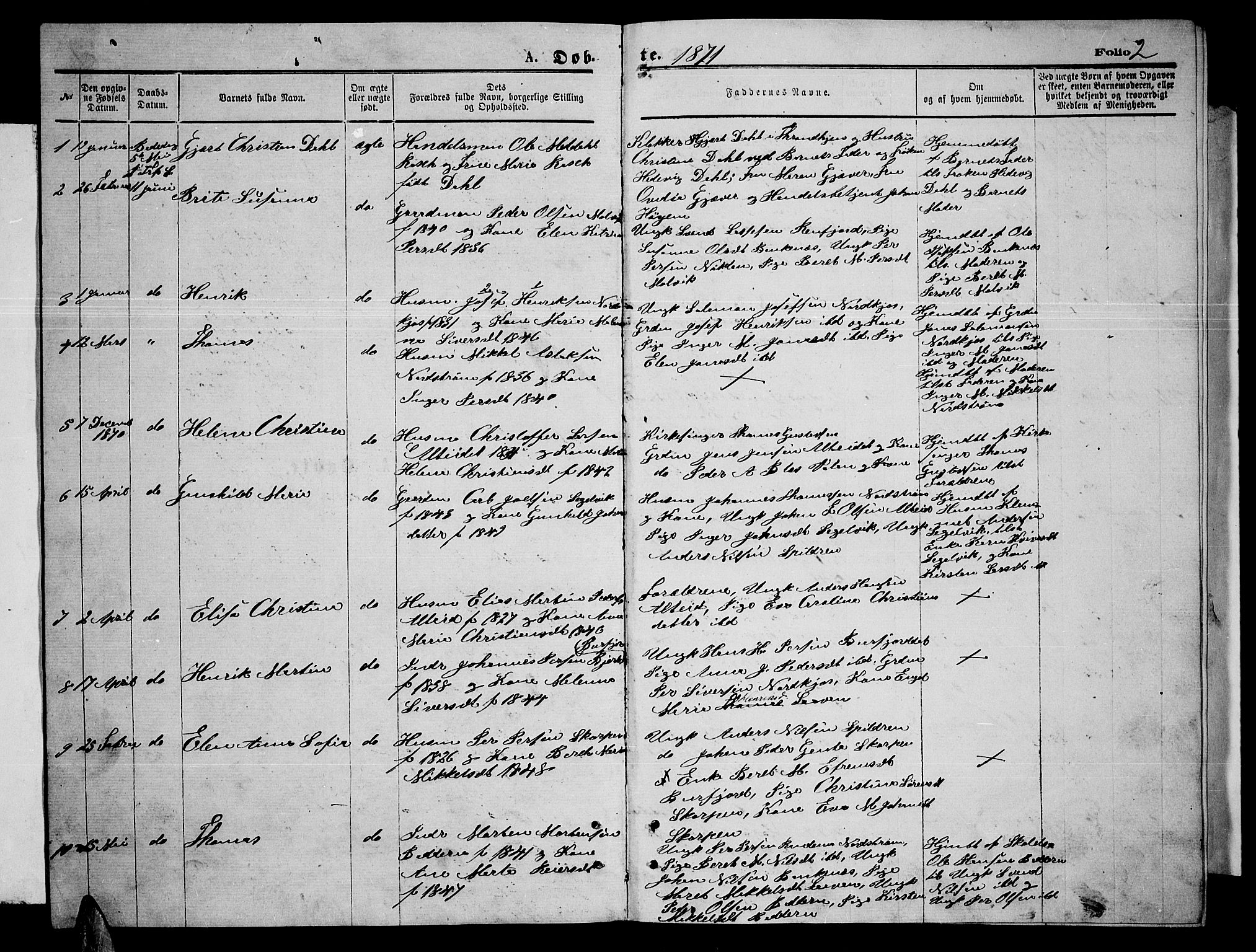 Skjervøy sokneprestkontor, AV/SATØ-S-1300/H/Ha/Hab/L0014klokker: Klokkerbok nr. 14, 1871-1877, s. 2
