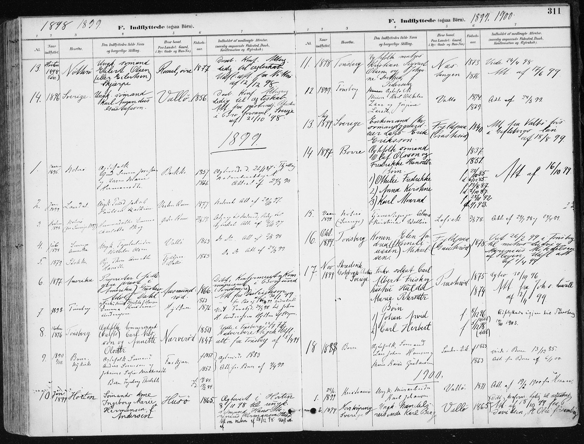 Sem kirkebøker, AV/SAKO-A-5/F/Fb/L0005: Ministerialbok nr. II 5, 1892-1904, s. 311