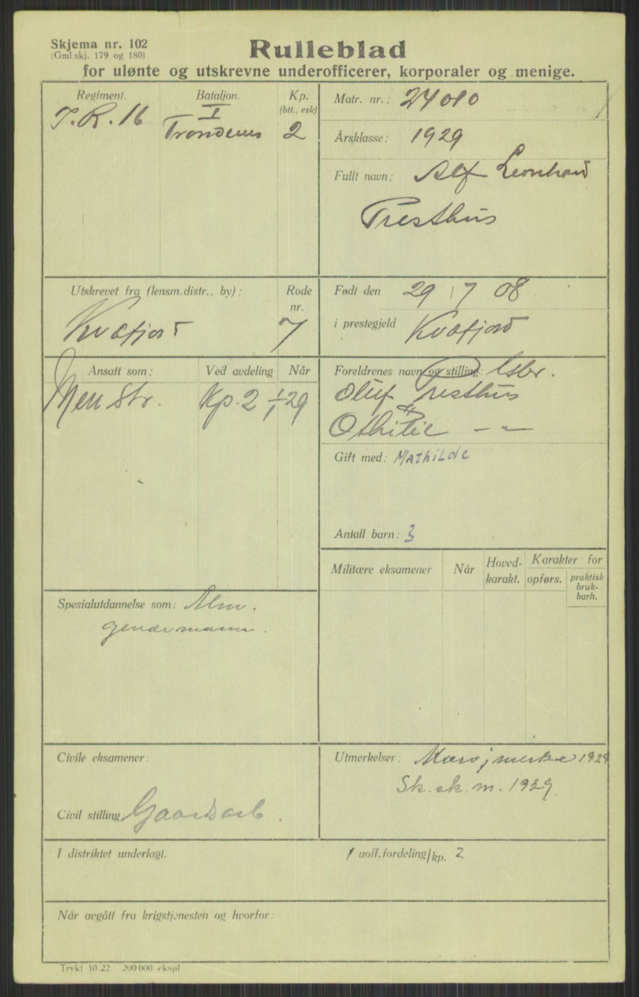 Forsvaret, Troms infanteriregiment nr. 16, AV/RA-RAFA-3146/P/Pa/L0013/0004: Rulleblad / Rulleblad for regimentets menige mannskaper, årsklasse 1929, 1929, s. 1113