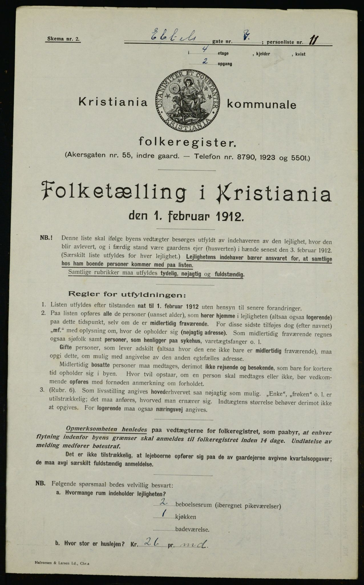 OBA, Kommunal folketelling 1.2.1912 for Kristiania, 1912, s. 18115