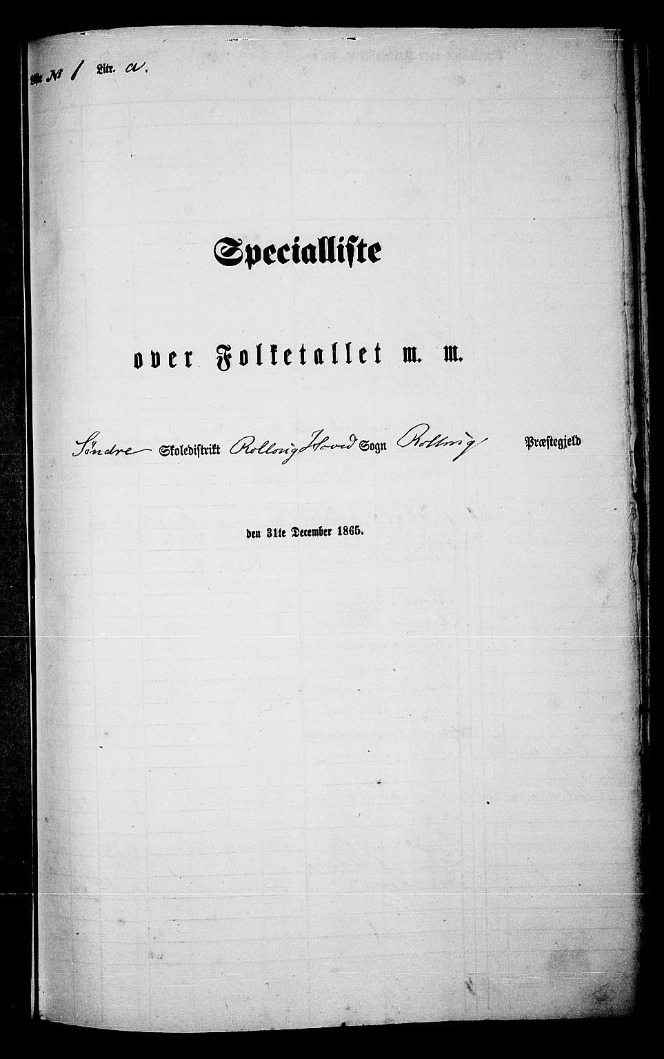RA, Folketelling 1865 for 0632P Rollag prestegjeld, 1865, s. 6