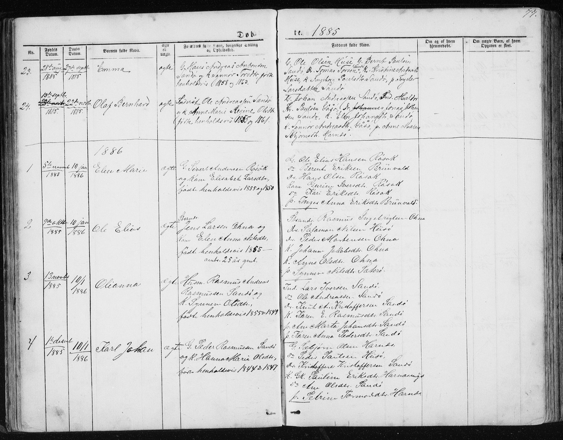 Ministerialprotokoller, klokkerbøker og fødselsregistre - Møre og Romsdal, SAT/A-1454/561/L0732: Klokkerbok nr. 561C02, 1867-1900, s. 77