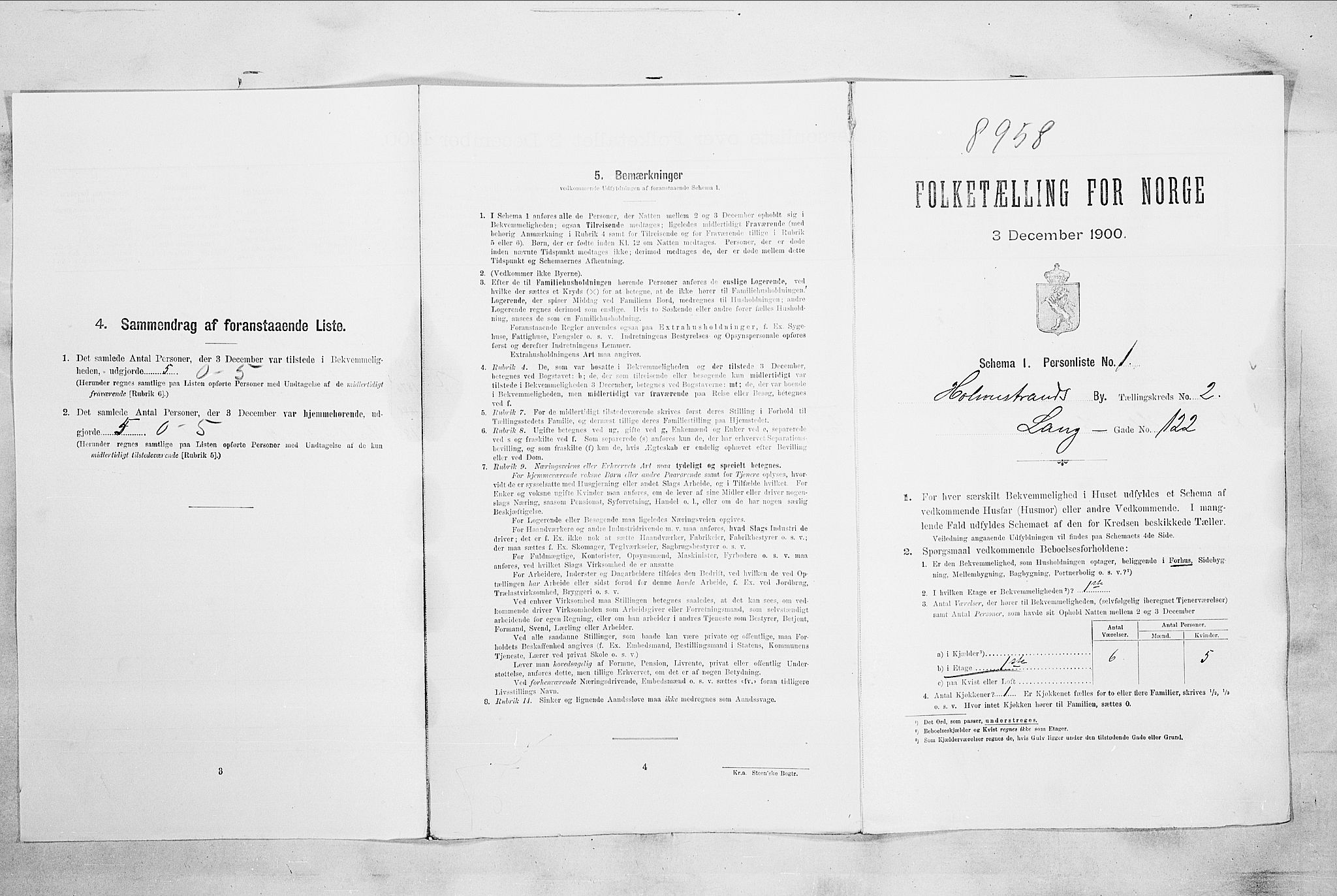 RA, Folketelling 1900 for 0702 Holmestrand kjøpstad, 1900, s. 615