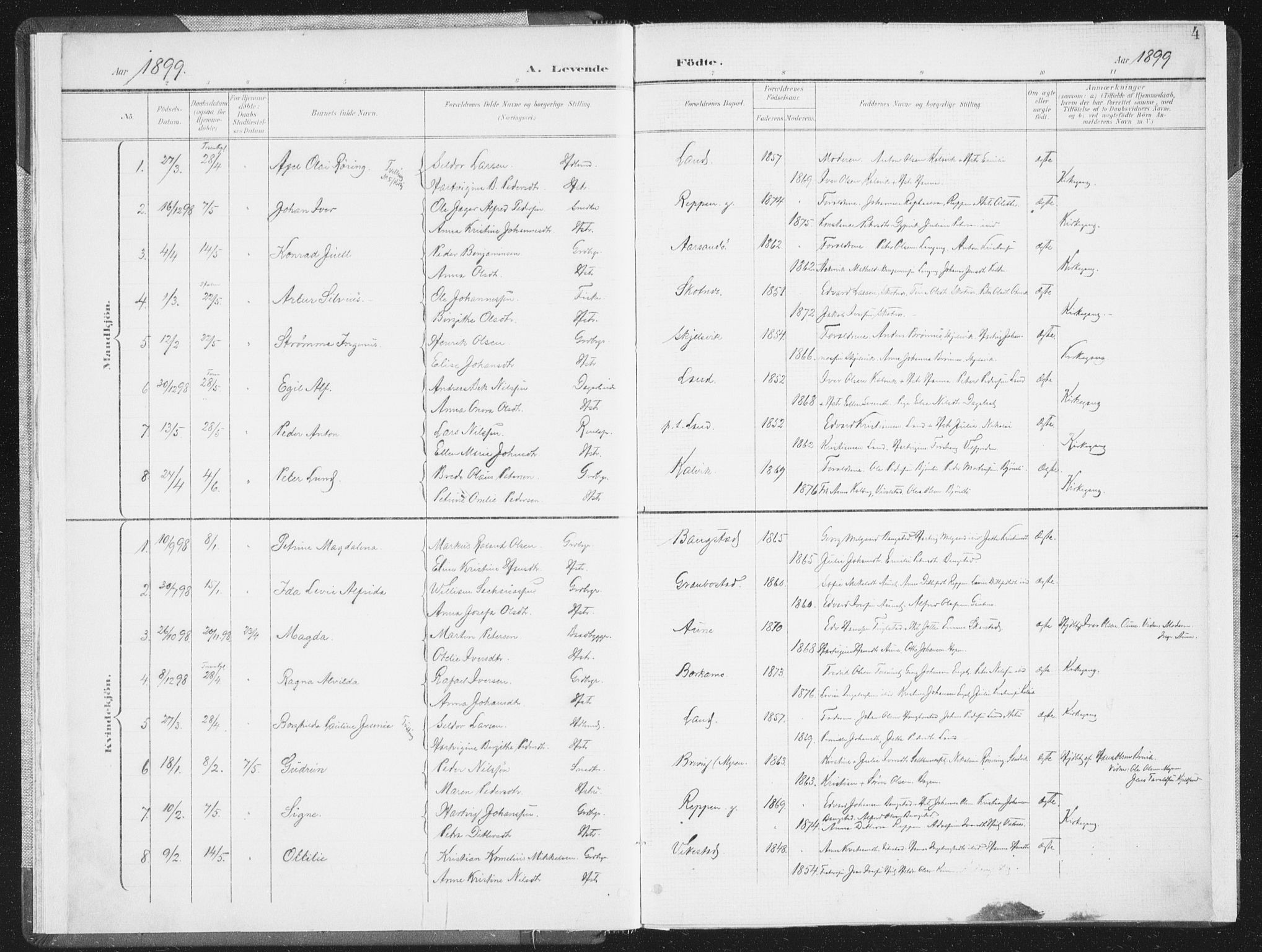 Ministerialprotokoller, klokkerbøker og fødselsregistre - Nordland, SAT/A-1459/810/L0153: Ministerialbok nr. 810A12, 1899-1914, s. 4