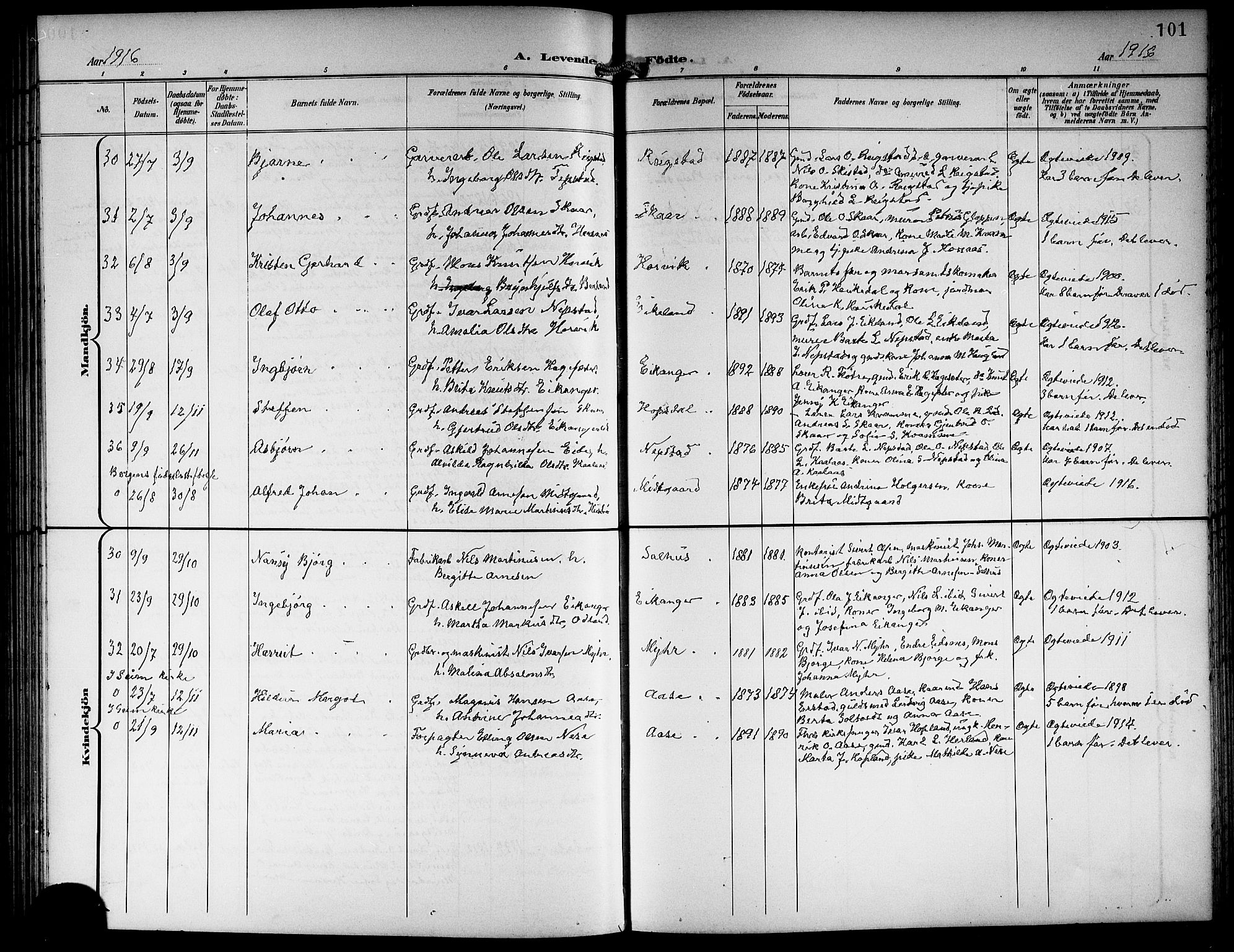 Hamre sokneprestembete, AV/SAB-A-75501/H/Ha/Hab: Klokkerbok nr. B 4, 1898-1919, s. 101