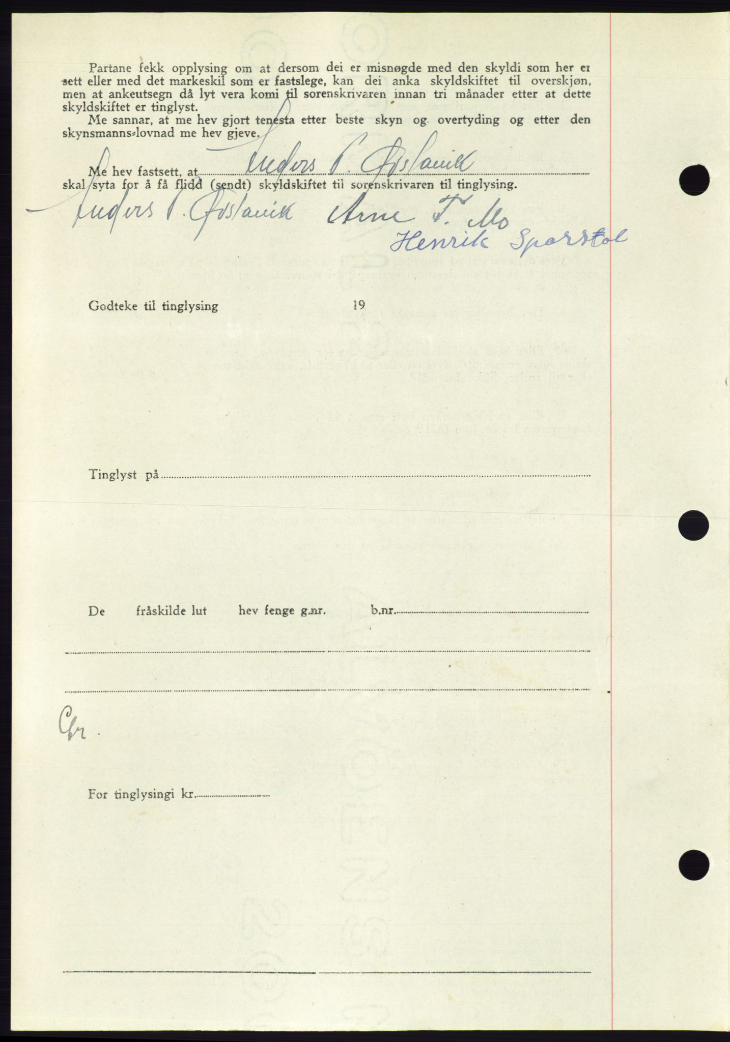 Søre Sunnmøre sorenskriveri, AV/SAT-A-4122/1/2/2C/L0083: Pantebok nr. 9A, 1948-1949, Dagboknr: 38/1949