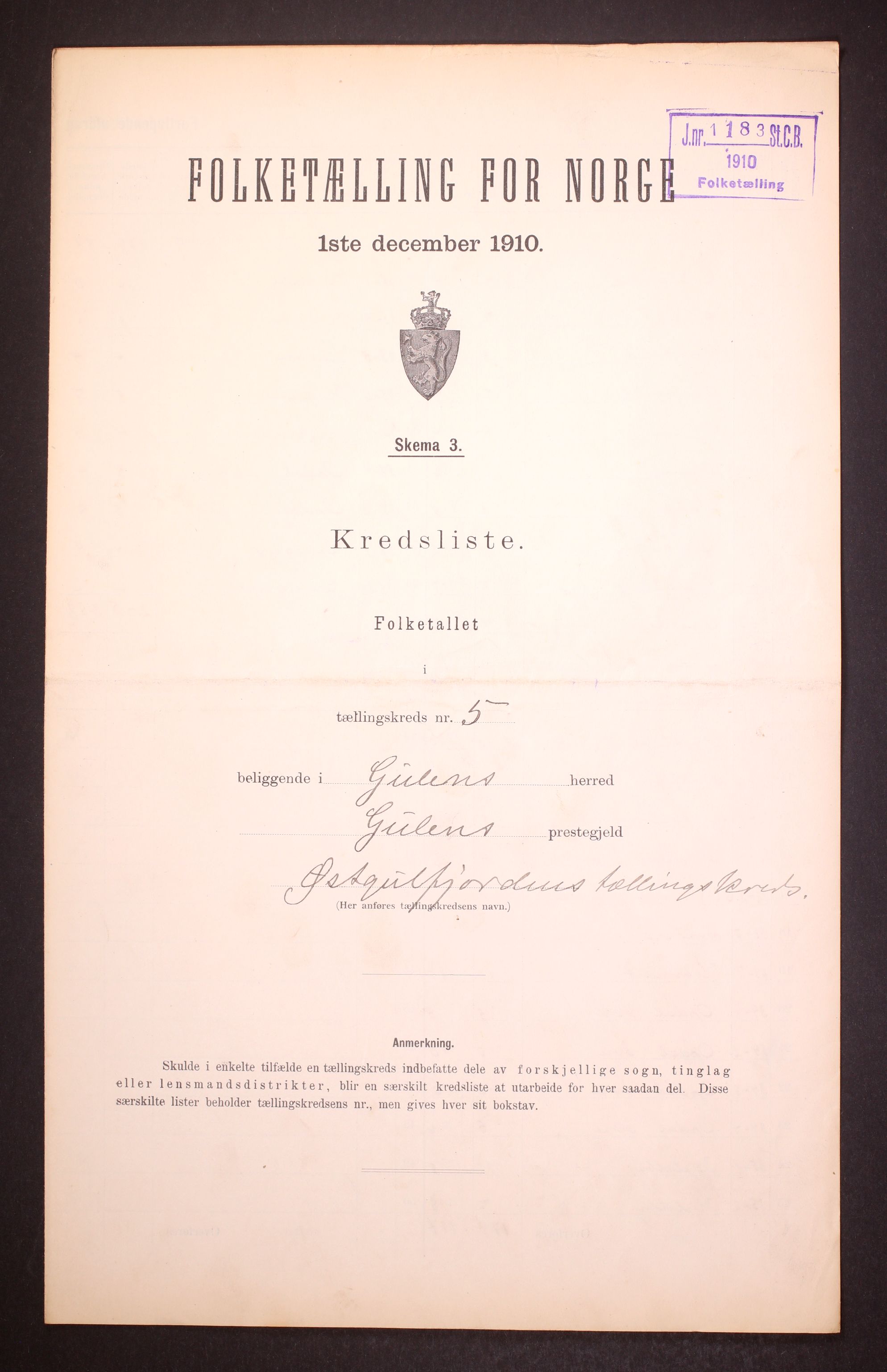 RA, Folketelling 1910 for 1411 Gulen herred, 1910, s. 16