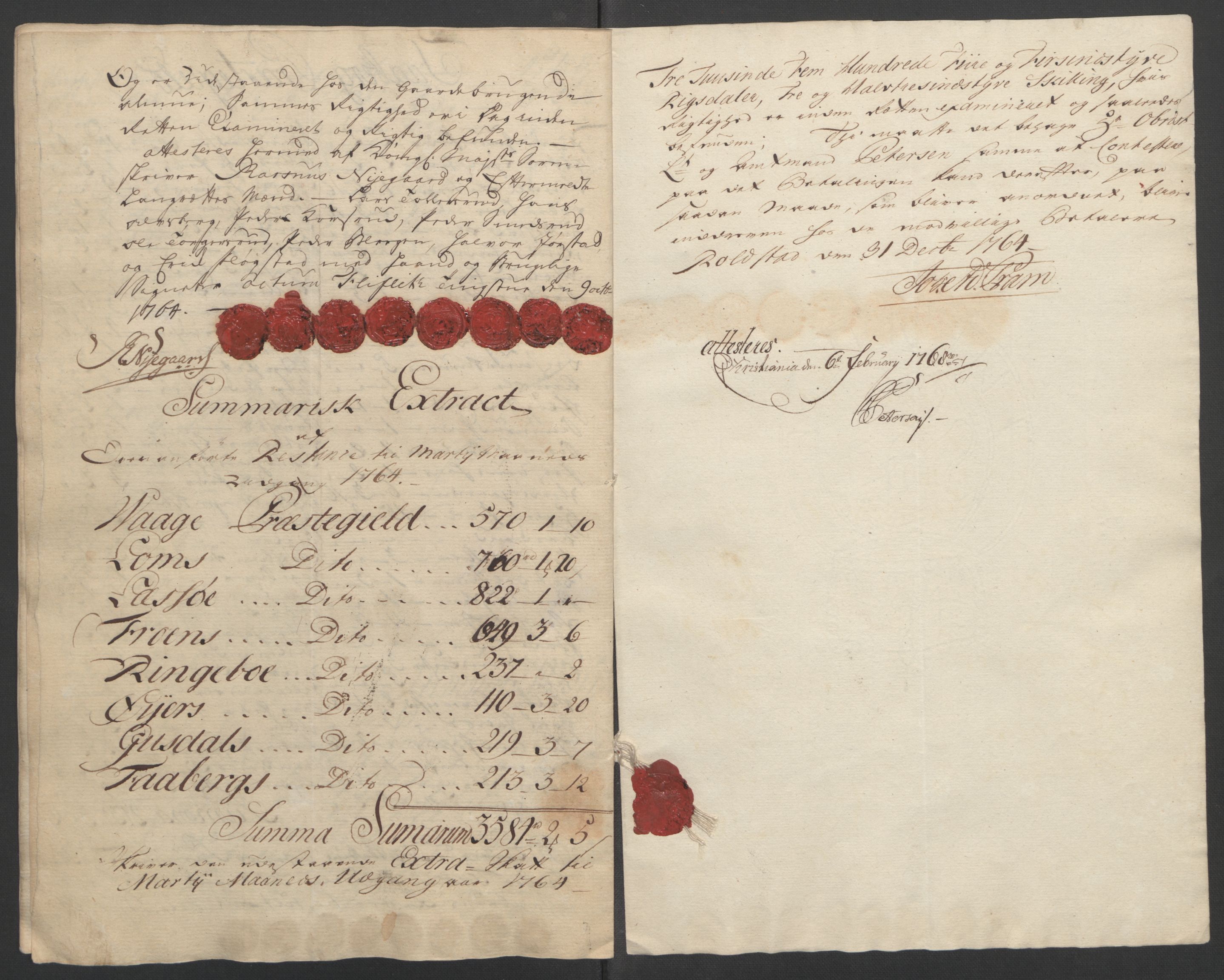 Rentekammeret inntil 1814, Reviderte regnskaper, Fogderegnskap, RA/EA-4092/R17/L1266: Ekstraskatten Gudbrandsdal, 1762-1766, s. 458