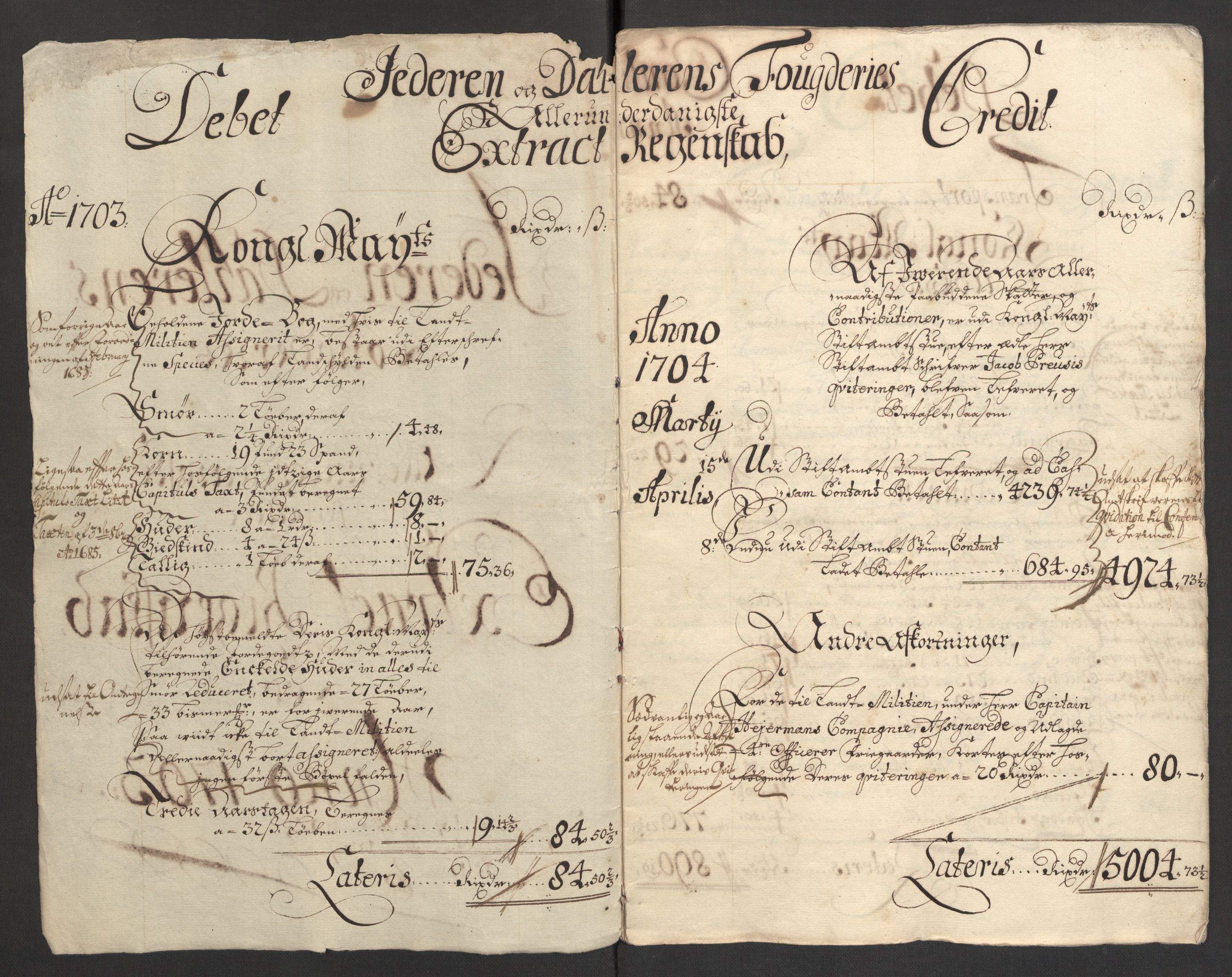 Rentekammeret inntil 1814, Reviderte regnskaper, Fogderegnskap, RA/EA-4092/R46/L2732: Fogderegnskap Jæren og Dalane, 1703-1704, s. 4