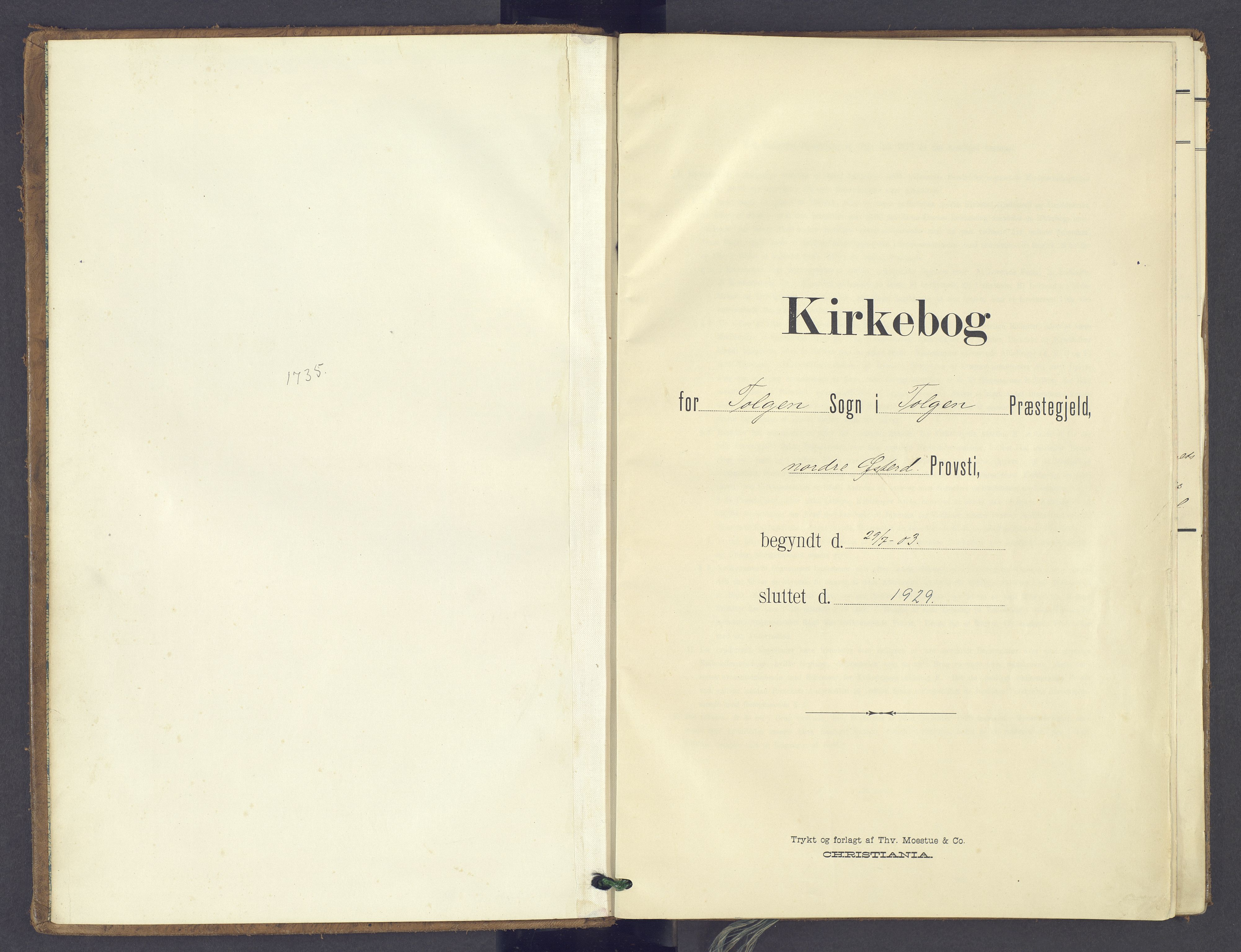 Tolga prestekontor, SAH/PREST-062/K/L0014: Ministerialbok nr. 14, 1903-1929