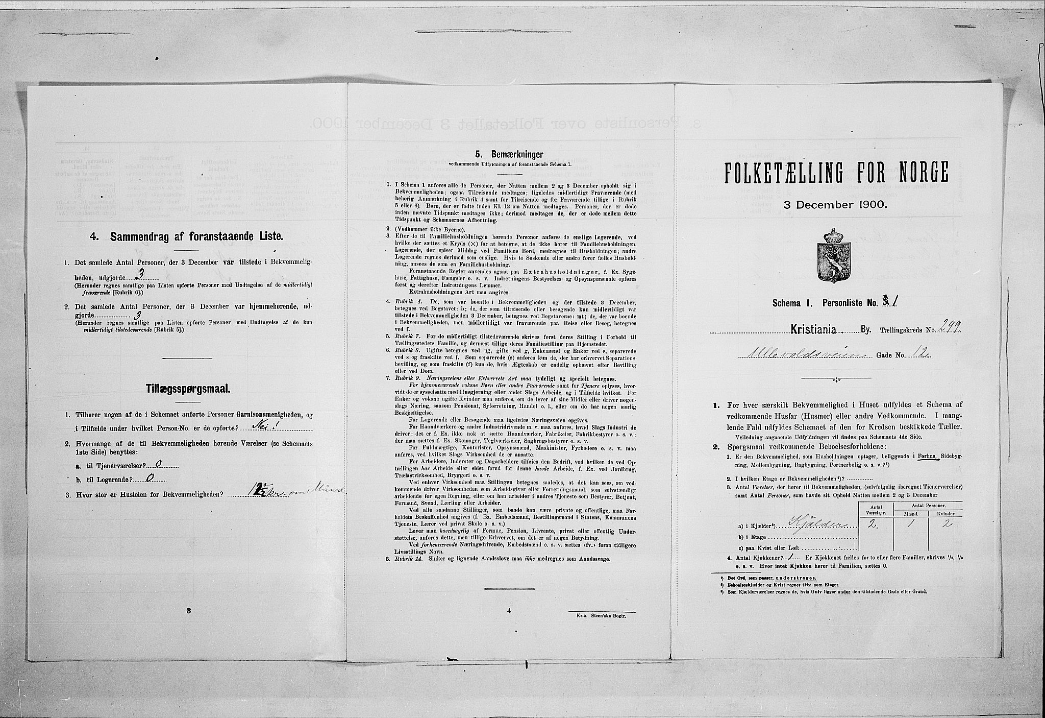 SAO, Folketelling 1900 for 0301 Kristiania kjøpstad, 1900, s. 106947