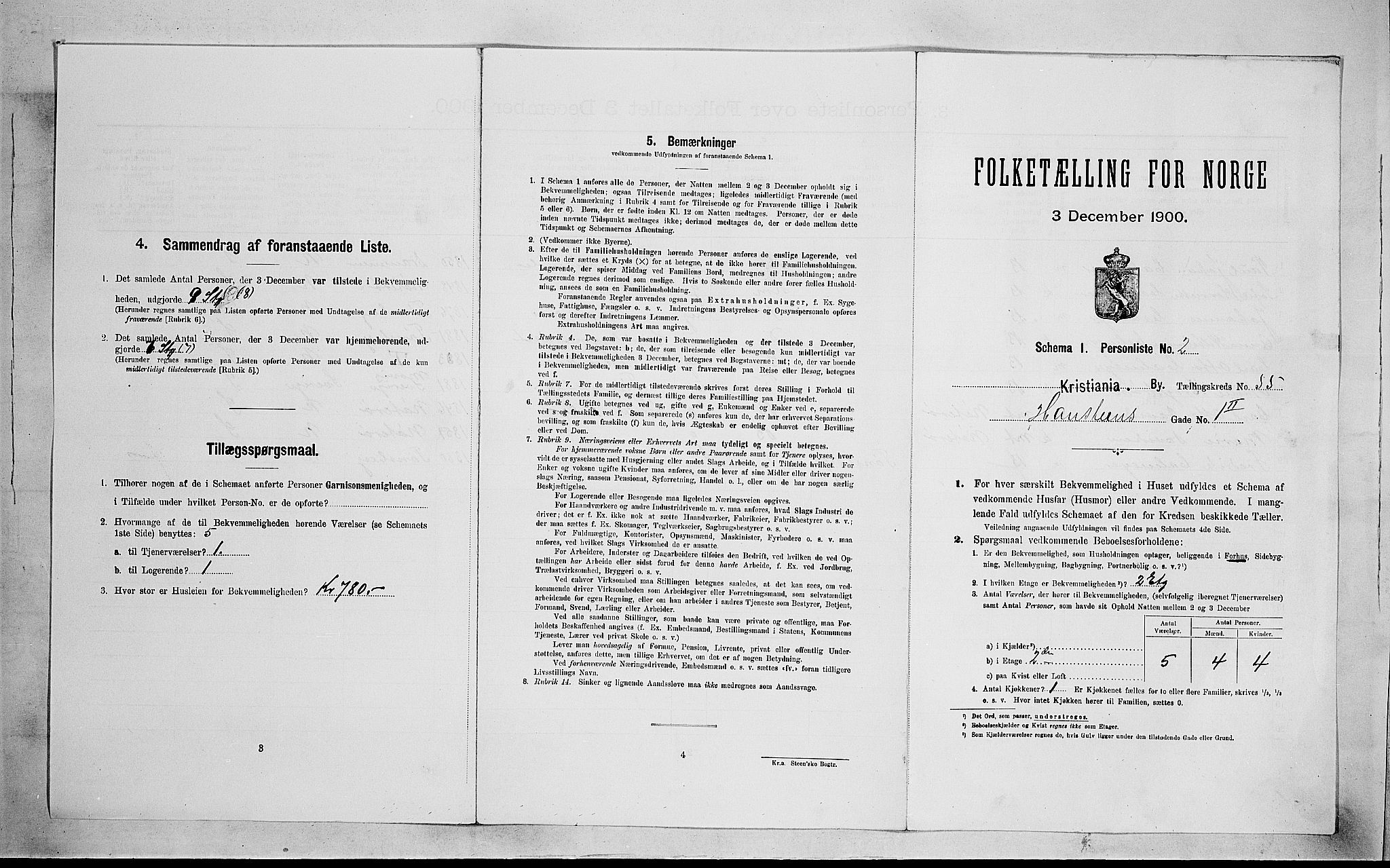 SAO, Folketelling 1900 for 0301 Kristiania kjøpstad, 1900, s. 32705