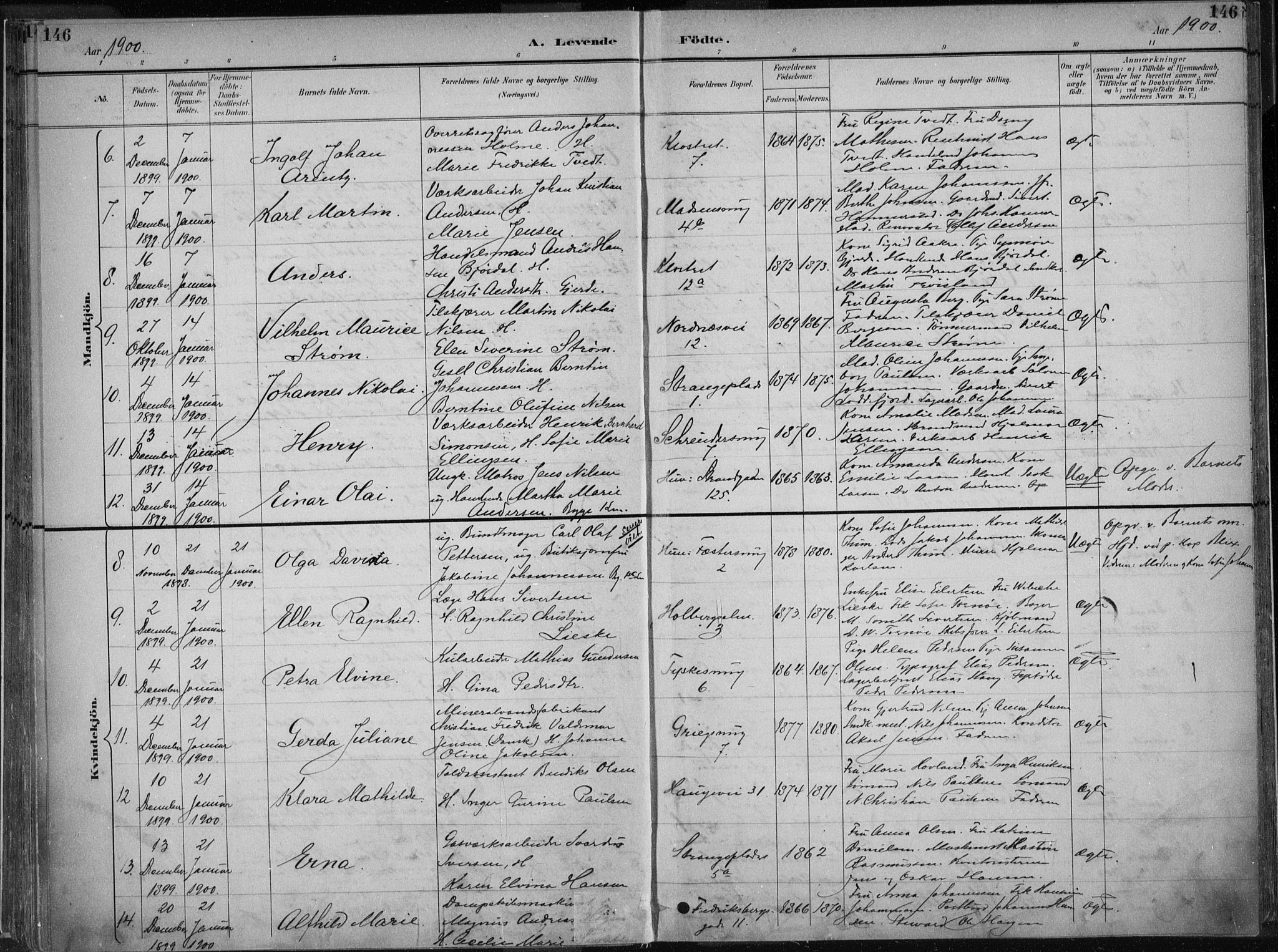Nykirken Sokneprestembete, AV/SAB-A-77101/H/Haa/L0018: Ministerialbok nr. B 6, 1895-1903, s. 146