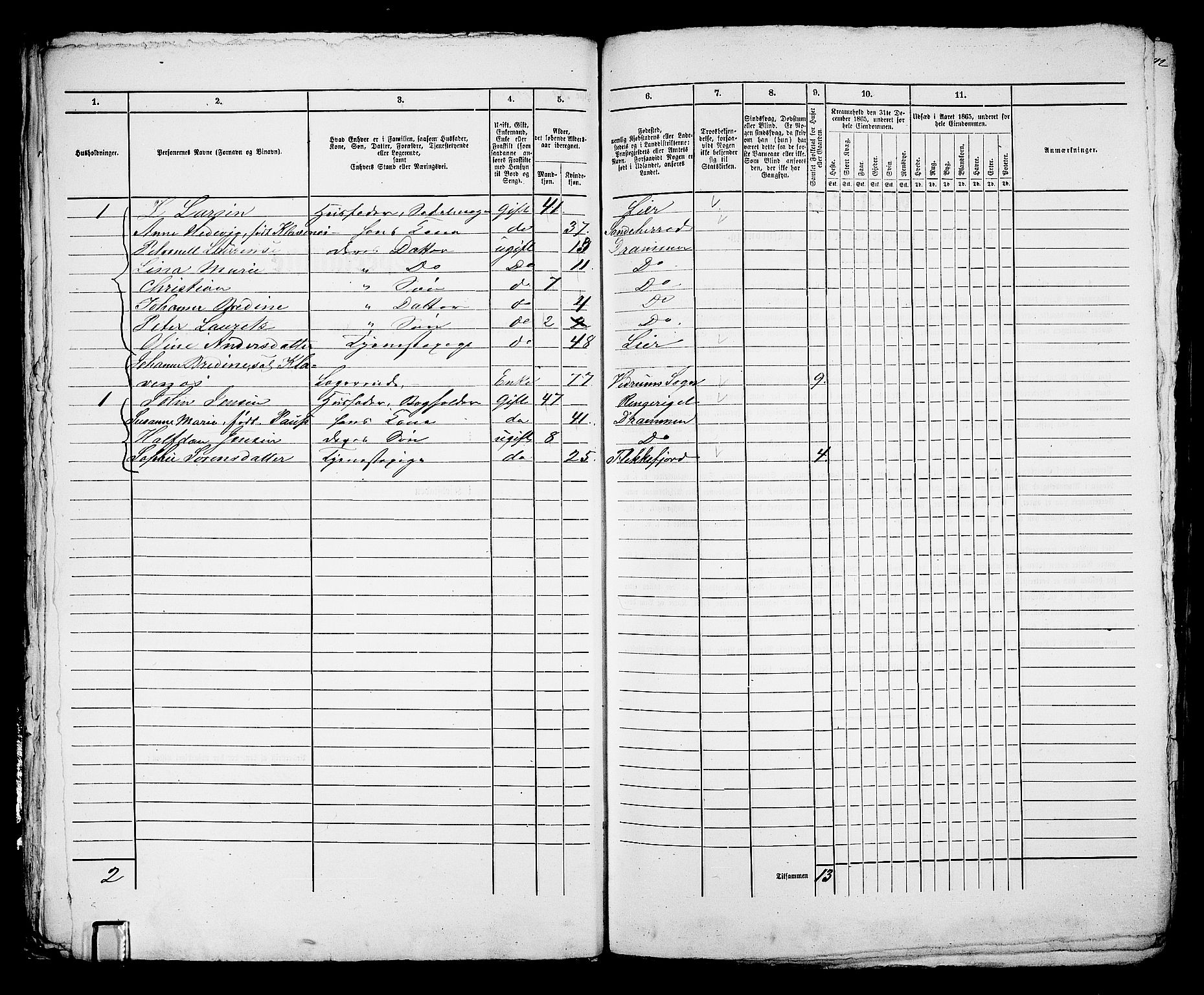 RA, Folketelling 1865 for 0602aB Bragernes prestegjeld i Drammen kjøpstad, 1865, s. 672