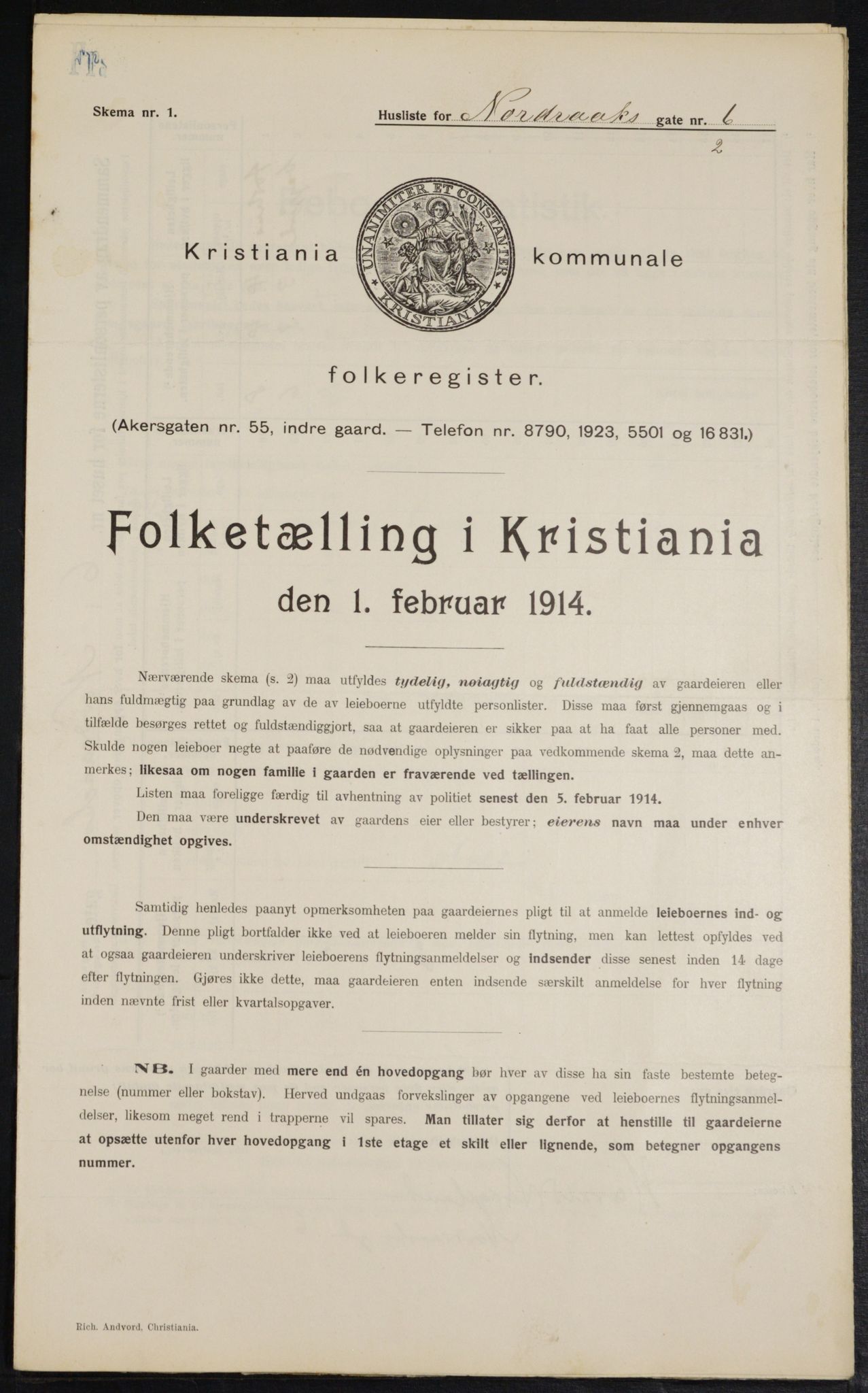 OBA, Kommunal folketelling 1.2.1914 for Kristiania, 1914, s. 73373