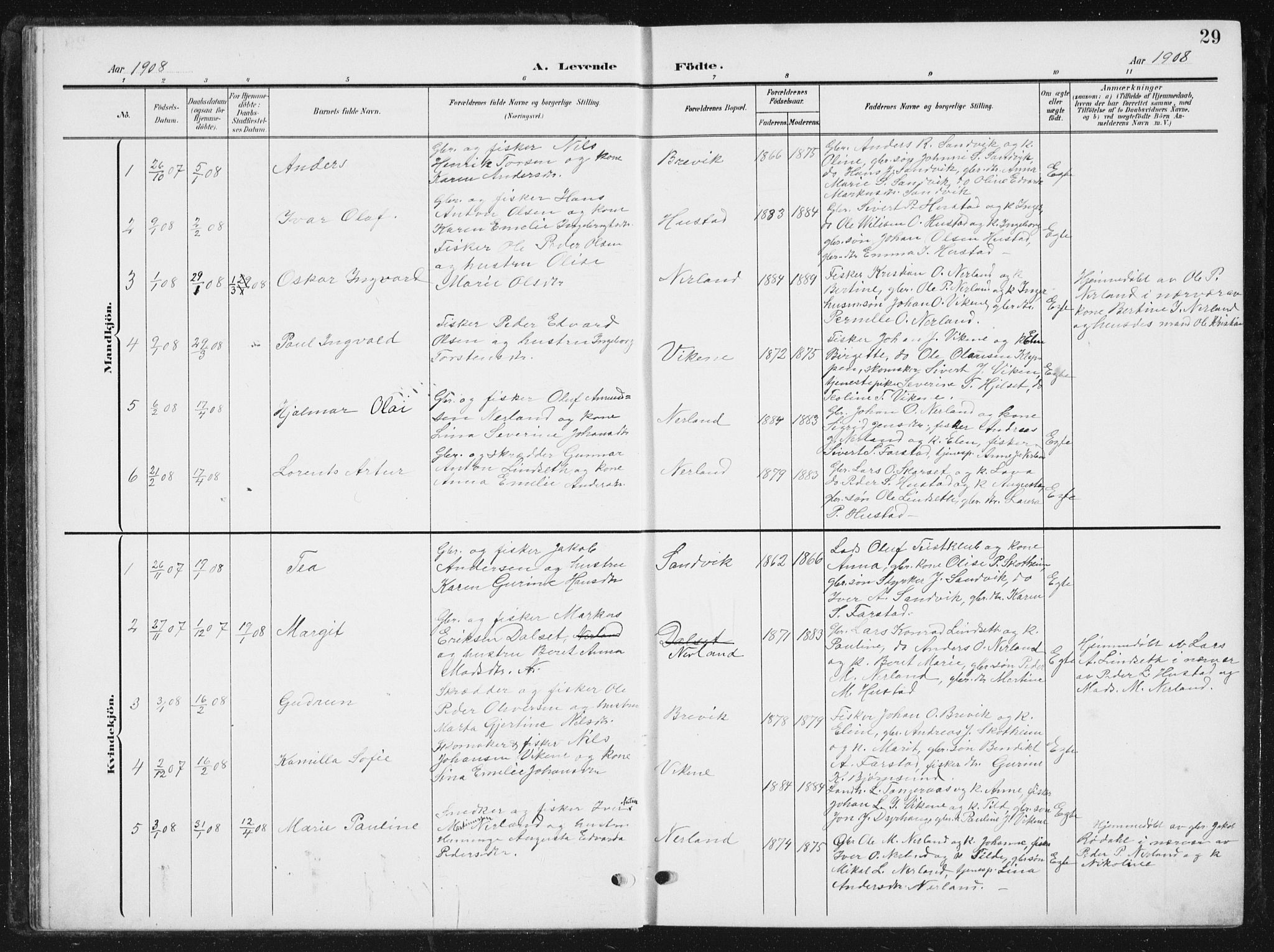 Ministerialprotokoller, klokkerbøker og fødselsregistre - Møre og Romsdal, SAT/A-1454/567/L0784: Klokkerbok nr. 567C04, 1903-1938, s. 29