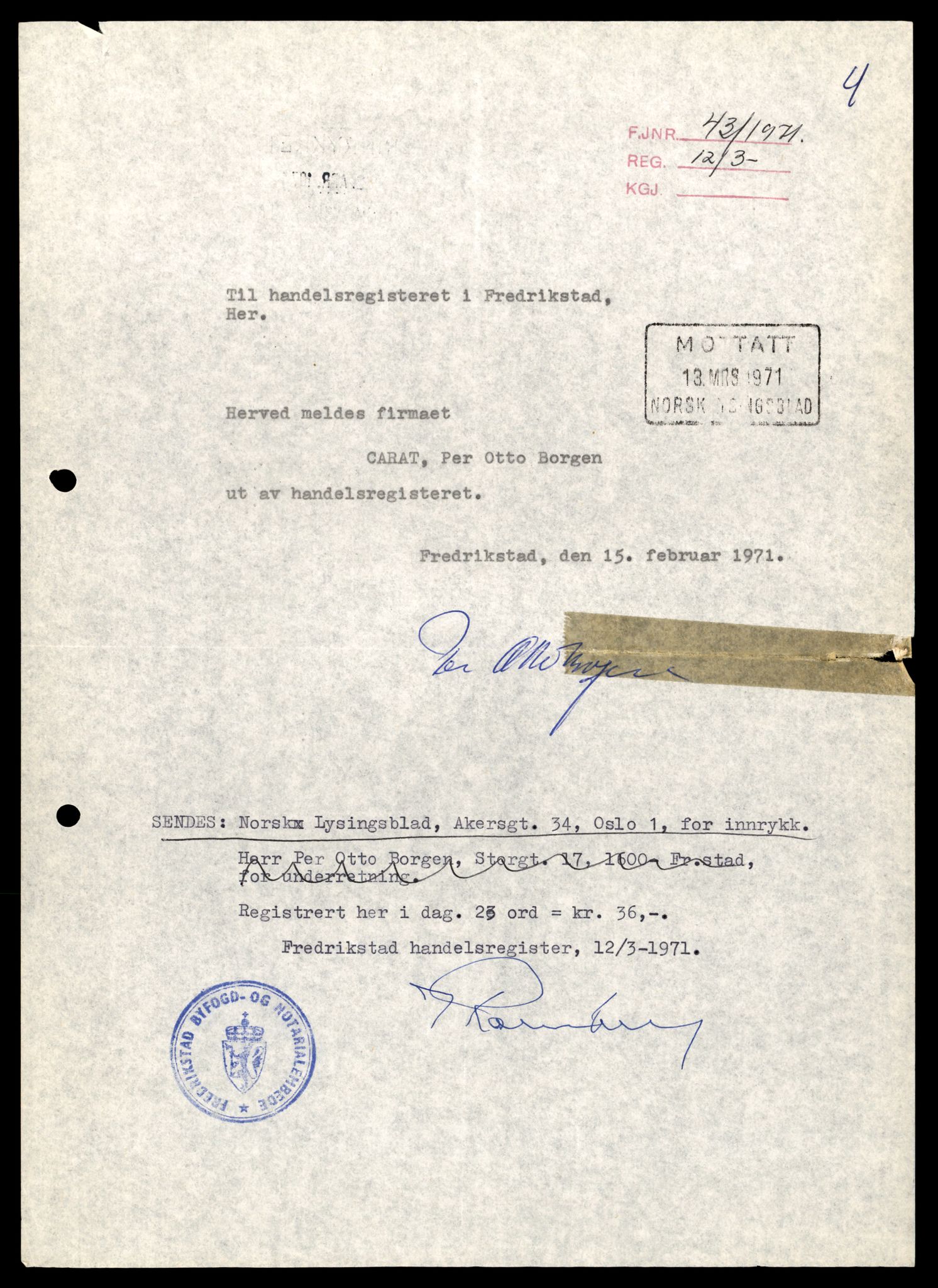 Fredrikstad tingrett, AV/SAT-A-10473/K/Kb/Kba/L0006: Enkeltmannsforetak, aksjeselskap og andelslag, Car-Dan, 1944-1990, s. 3