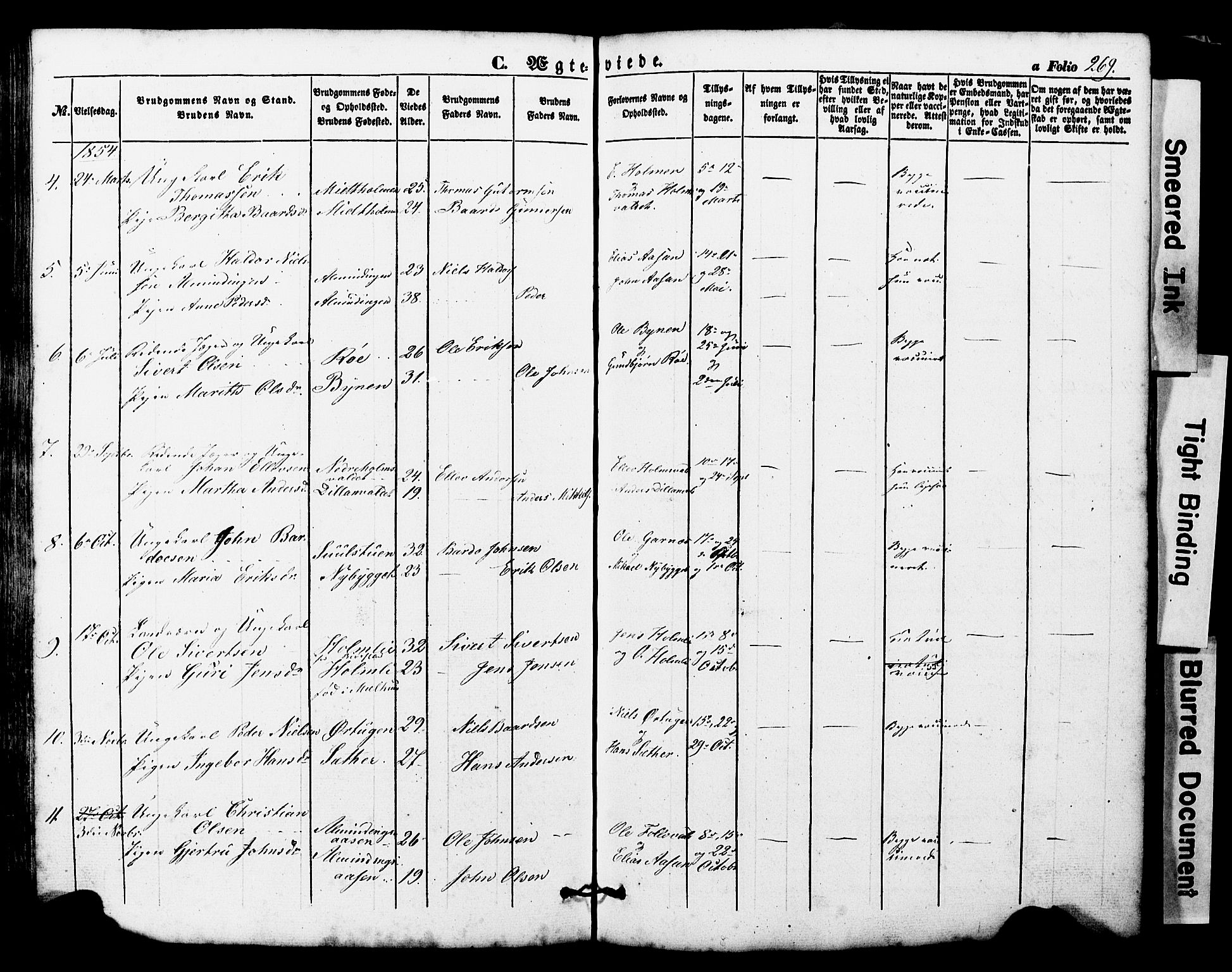 Ministerialprotokoller, klokkerbøker og fødselsregistre - Nord-Trøndelag, SAT/A-1458/724/L0268: Klokkerbok nr. 724C04, 1846-1878, s. 269