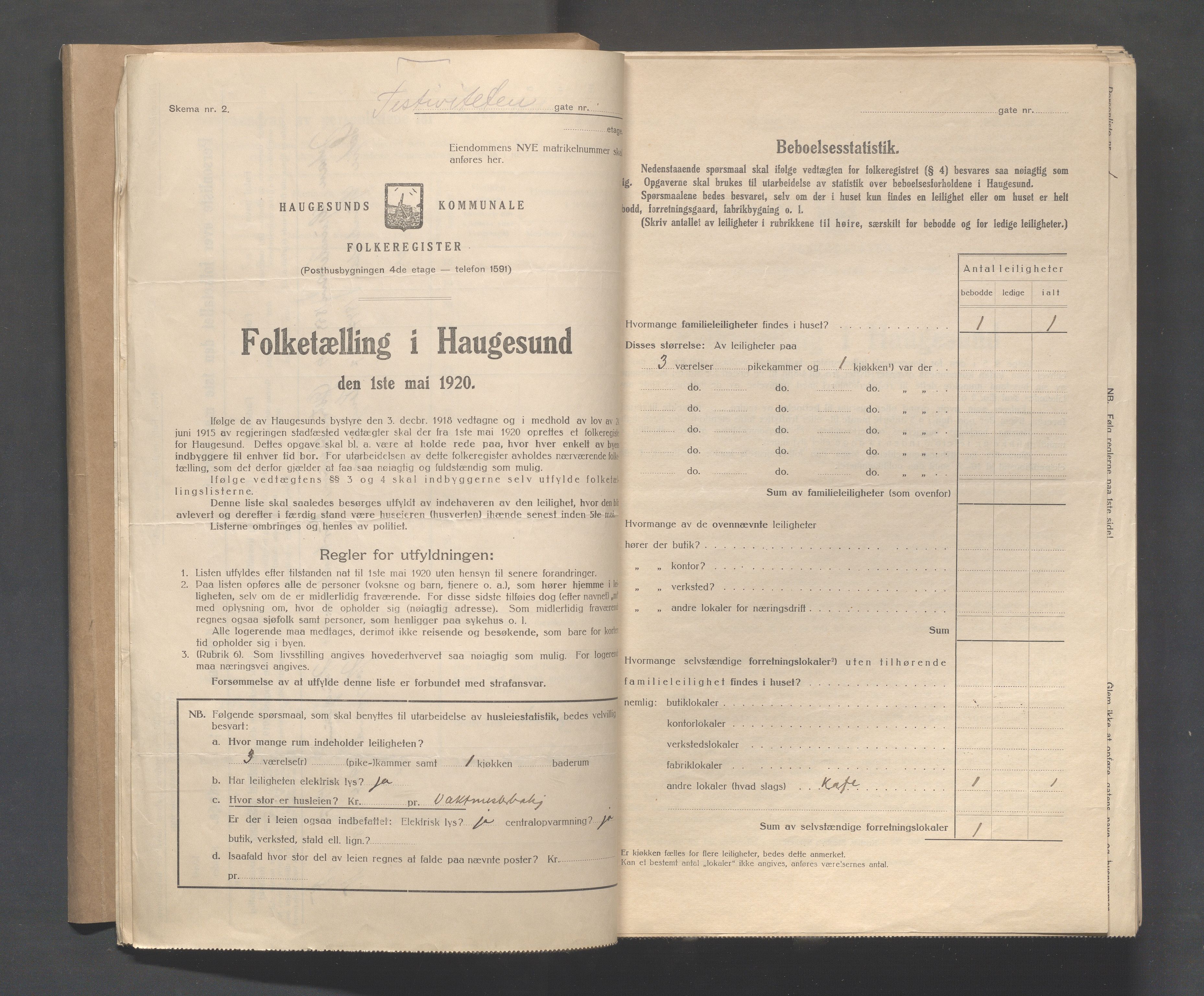 IKAR, Kommunal folketelling 1.5.1920 for Haugesund, 1920, s. 3433