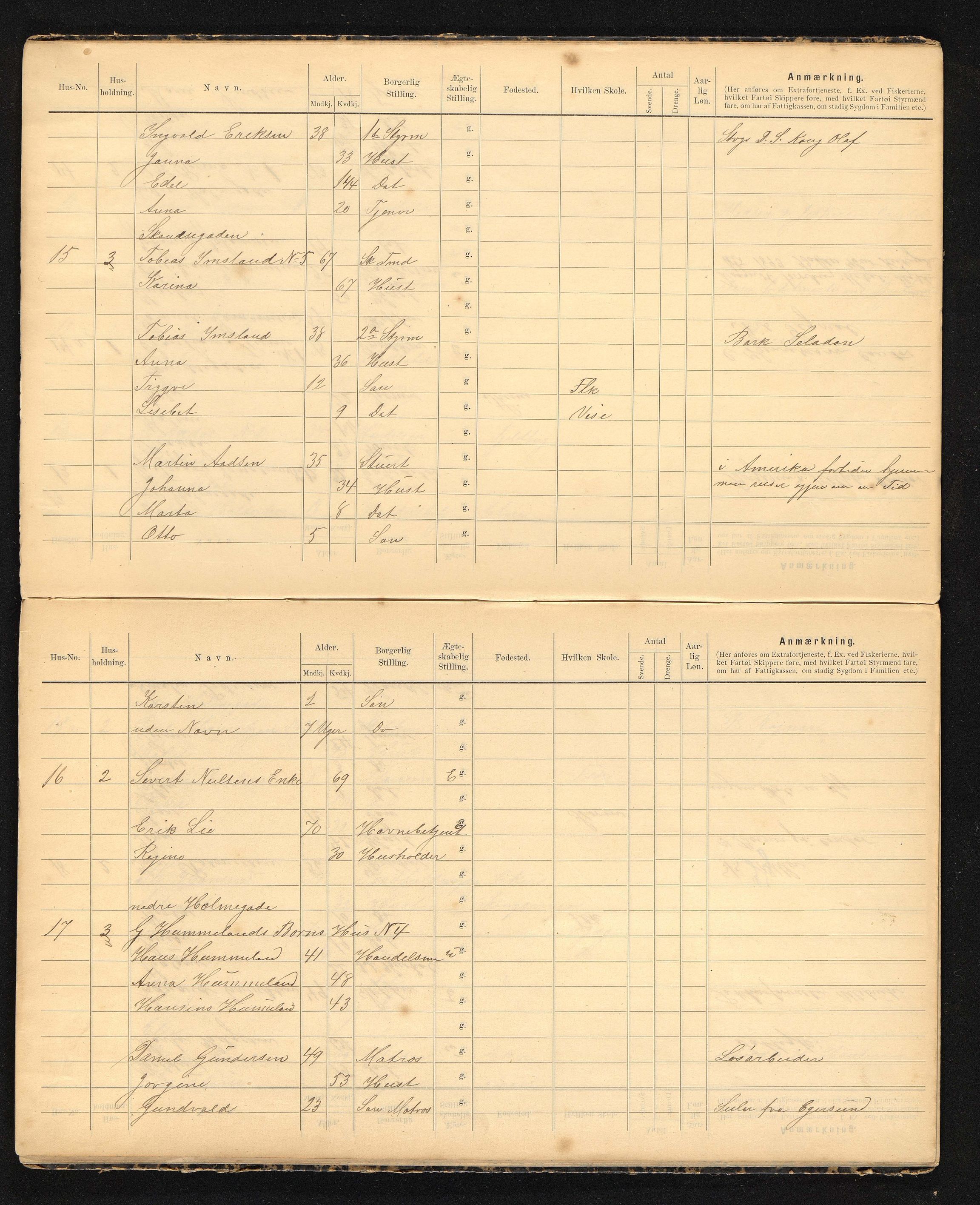 BYST, Ligningsmanntall for Stavanger 1894 - Holmens rode, 1894