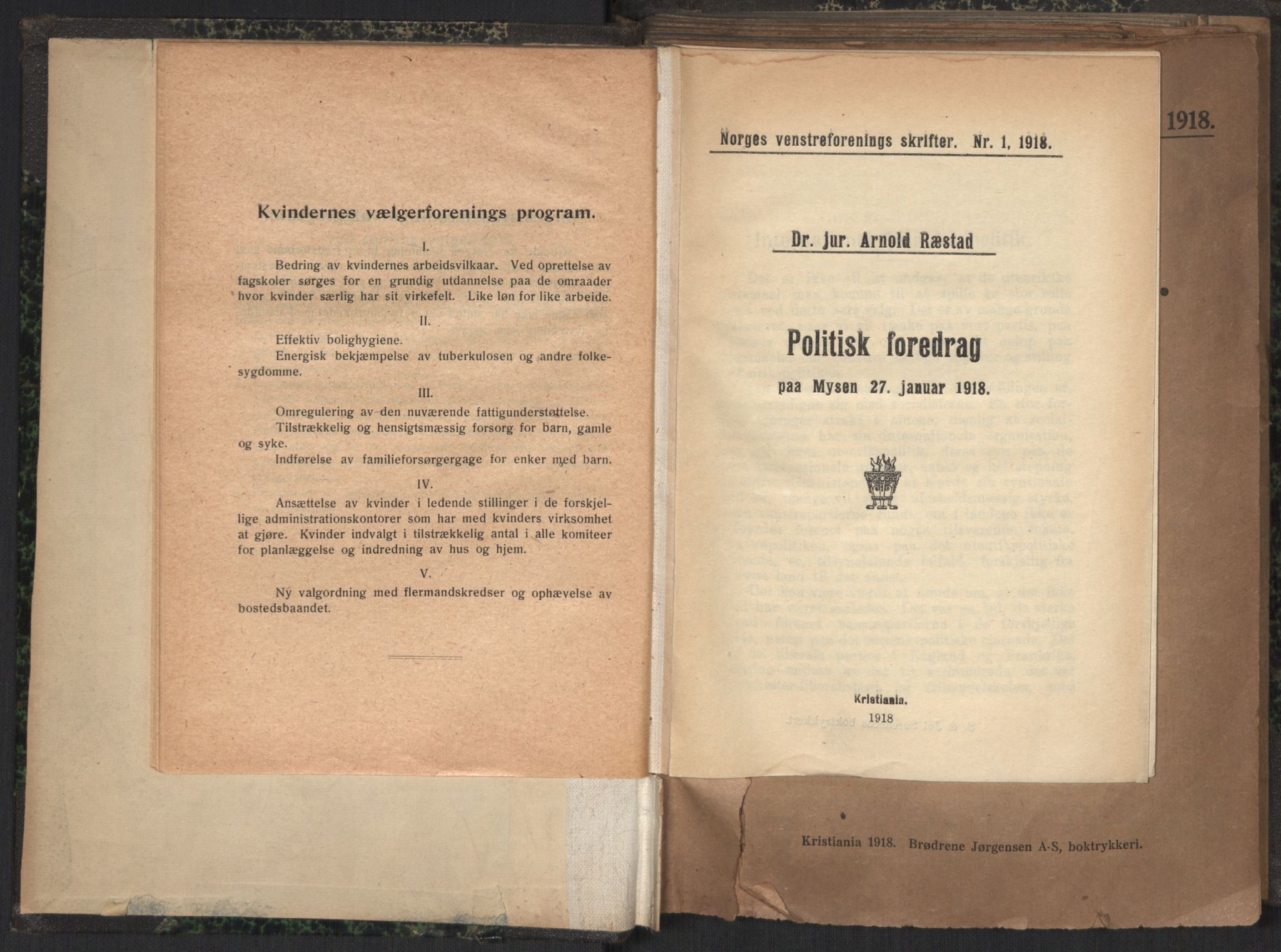 Venstres Hovedorganisasjon, RA/PA-0876/X/L0001: De eldste skrifter, 1860-1936, s. 23