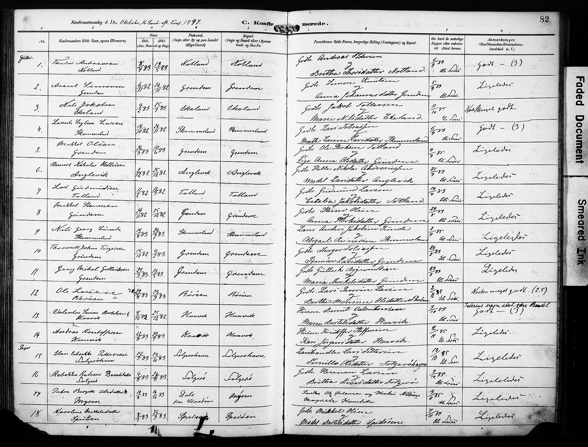 Finnås sokneprestembete, AV/SAB-A-99925/H/Ha/Haa/Haab/L0002: Ministerialbok nr. B 2, 1895-1906, s. 82