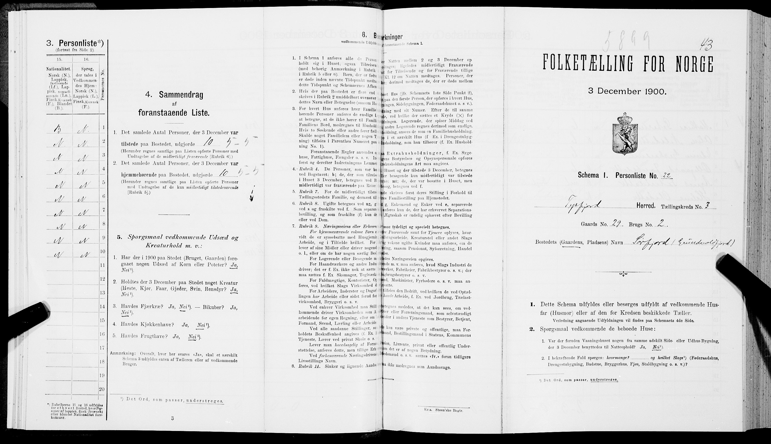 SAT, Folketelling 1900 for 1850 Tysfjord herred, 1900, s. 339