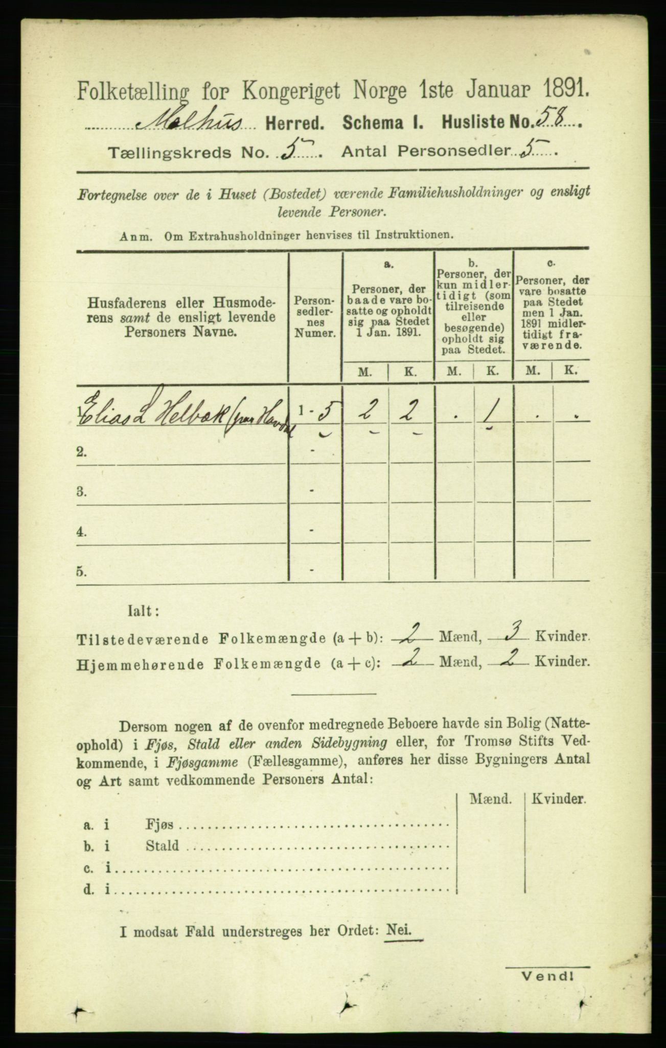 RA, Folketelling 1891 for 1653 Melhus herred, 1891, s. 2412