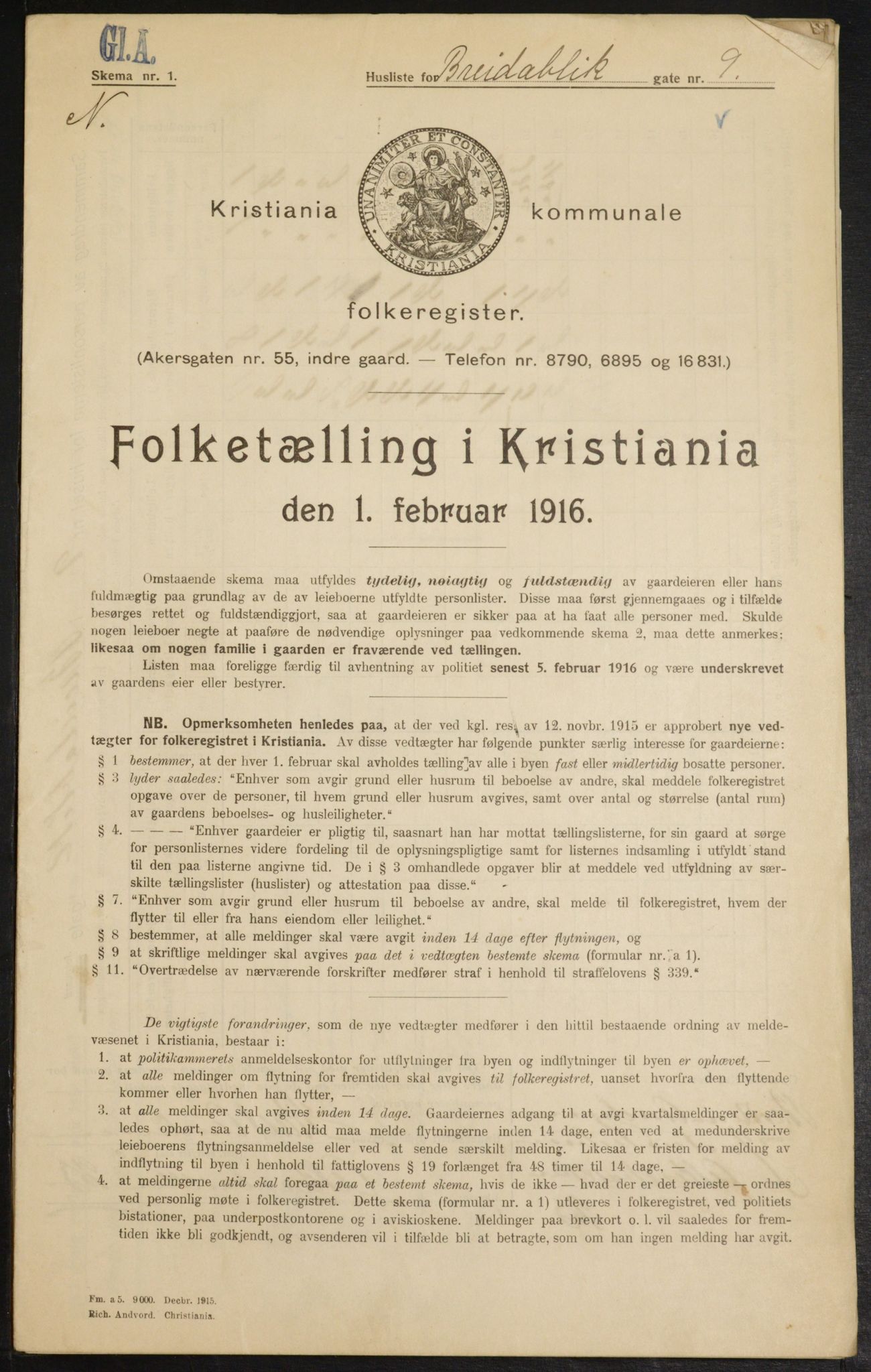 OBA, Kommunal folketelling 1.2.1916 for Kristiania, 1916, s. 8181