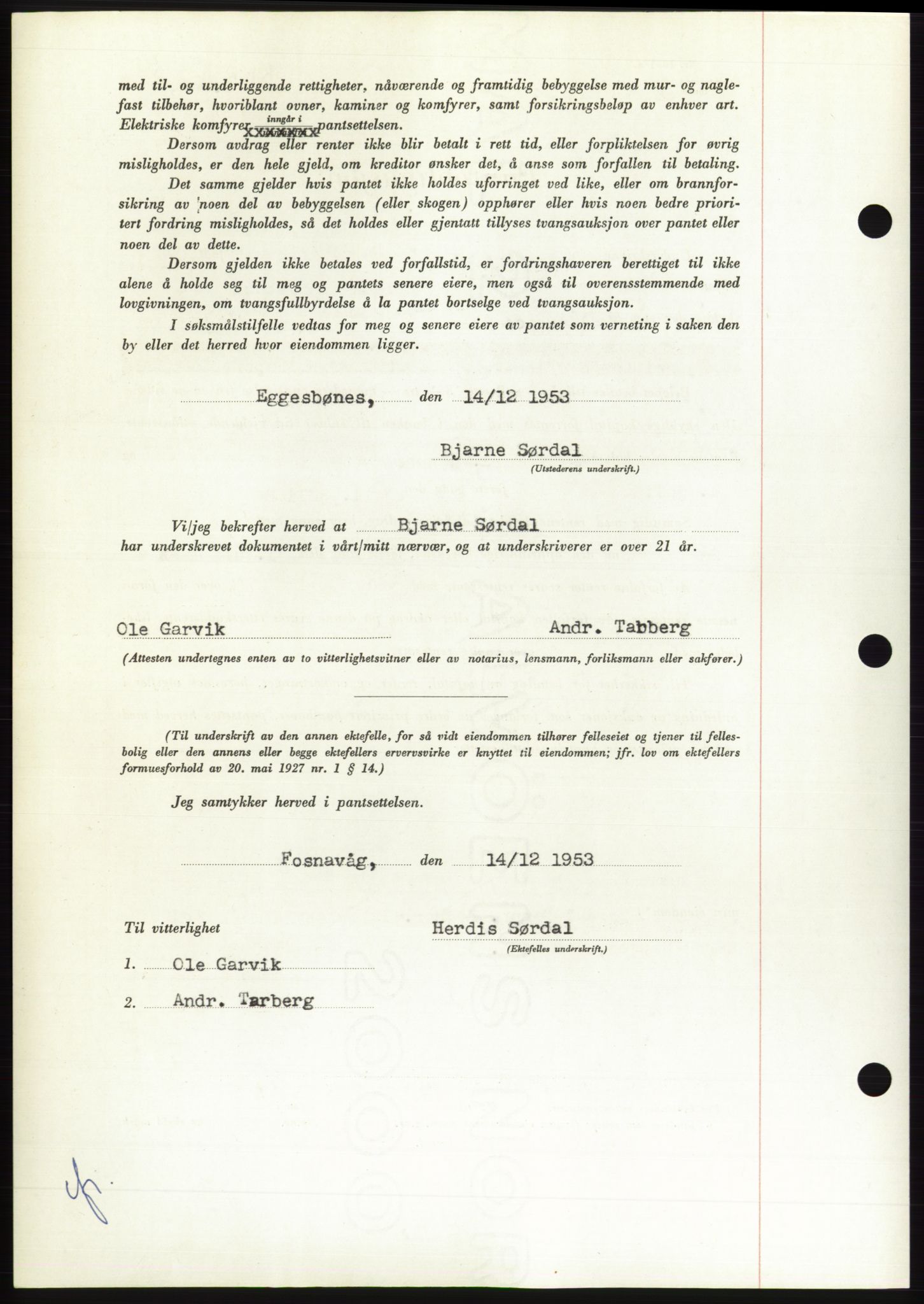 Søre Sunnmøre sorenskriveri, AV/SAT-A-4122/1/2/2C/L0124: Pantebok nr. 12B, 1953-1954, Dagboknr: 6/1954