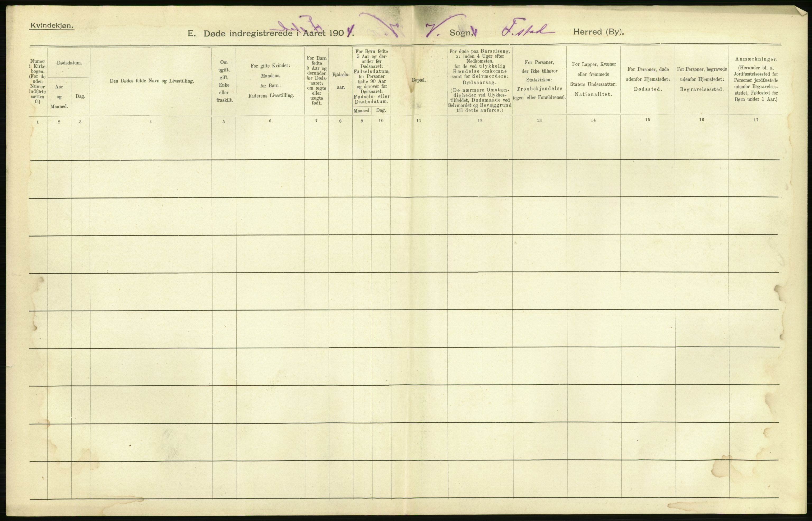 Statistisk sentralbyrå, Sosiodemografiske emner, Befolkning, AV/RA-S-2228/D/Df/Dfa/Dfab/L0001: Smålenenes amt: Fødte, gifte, døde, 1904, s. 735