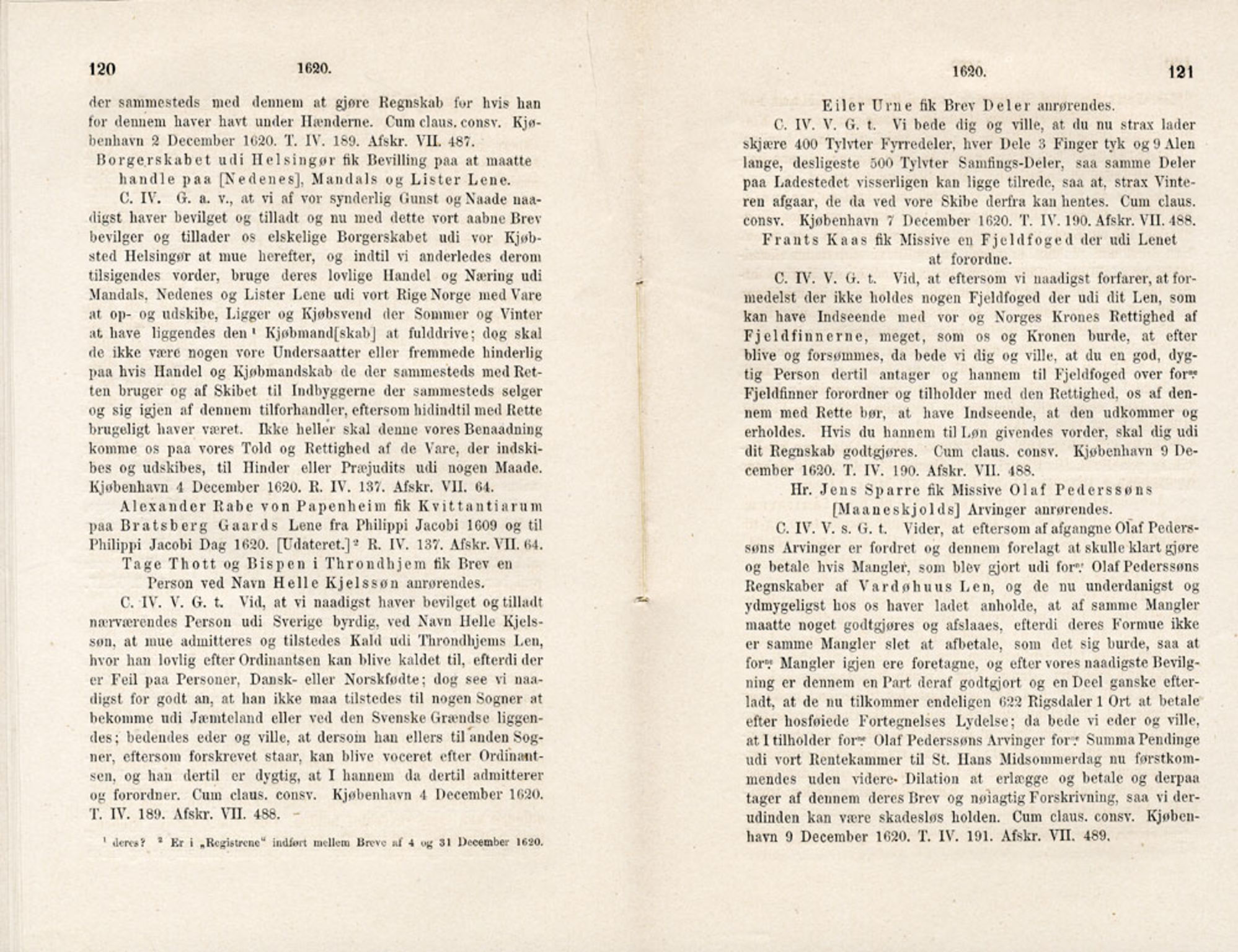 Publikasjoner utgitt av Det Norske Historiske Kildeskriftfond, PUBL/-/-/-: Norske Rigs-Registranter, bind 5, 1619-1627, s. 120-121