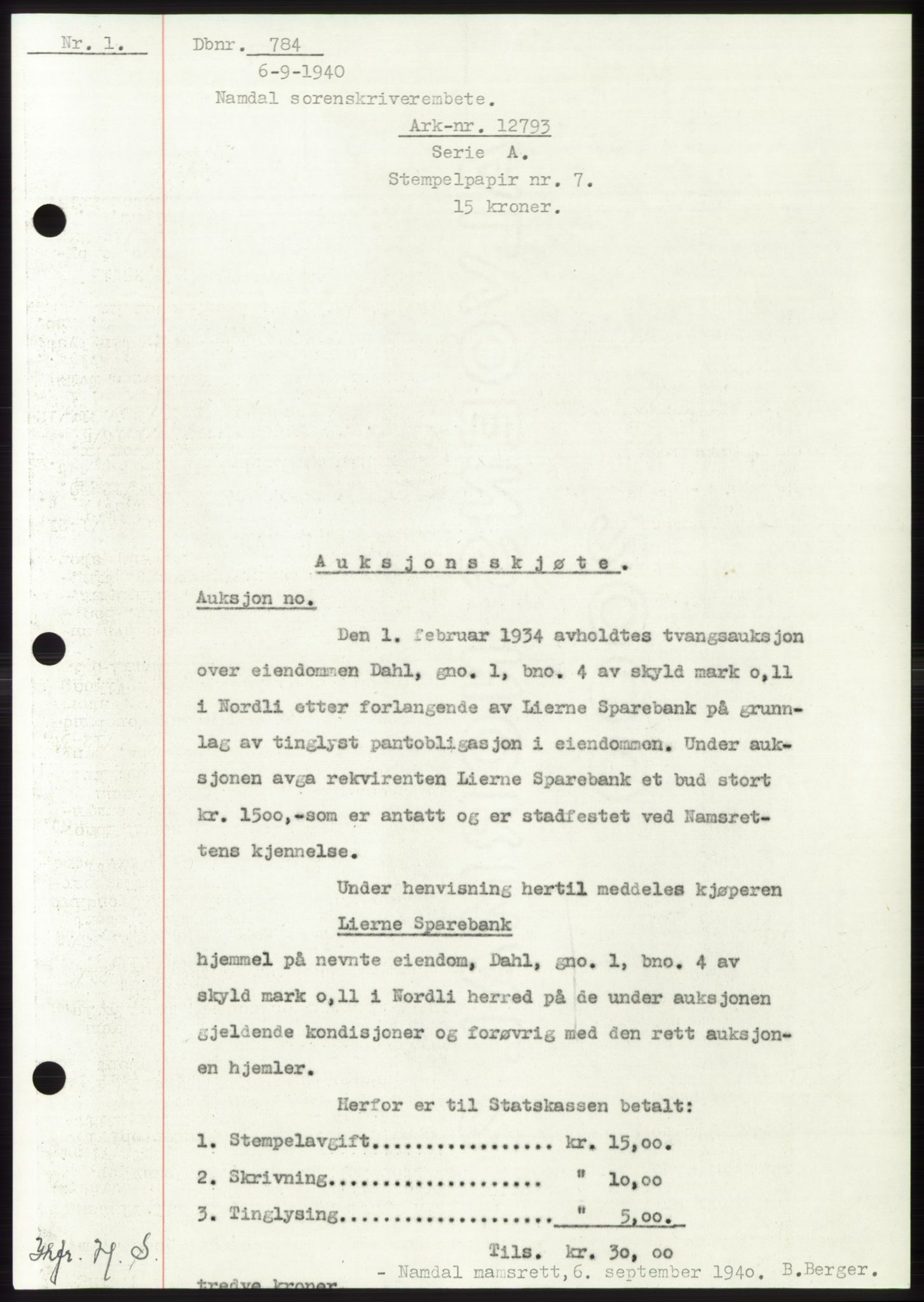 Namdal sorenskriveri, SAT/A-4133/1/2/2C: Pantebok nr. -, 1940-1941, Tingl.dato: 06.09.1940