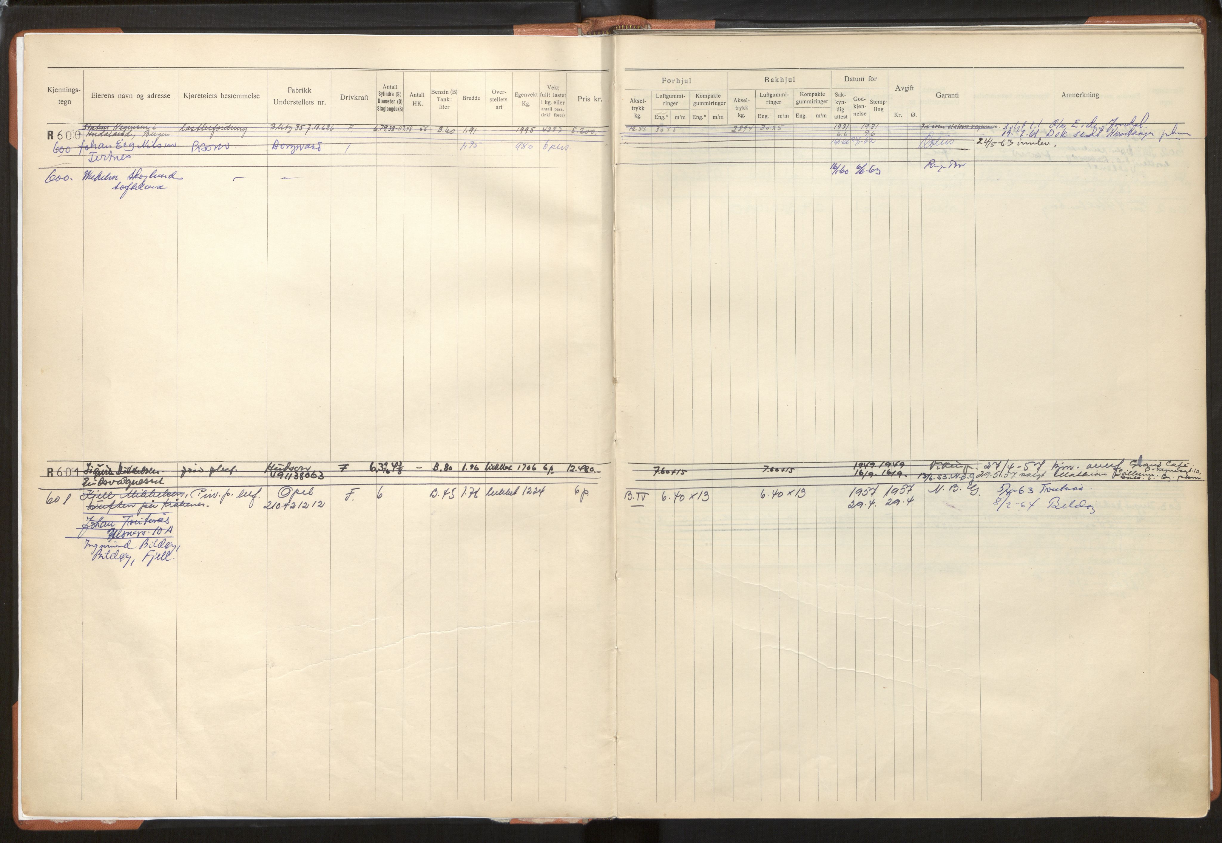 Statens vegvesen, Hordaland vegkontor, AV/SAB-A-5201/2/O/Oa/L0003: Bil - R600-845, 1915-1970, s. 1