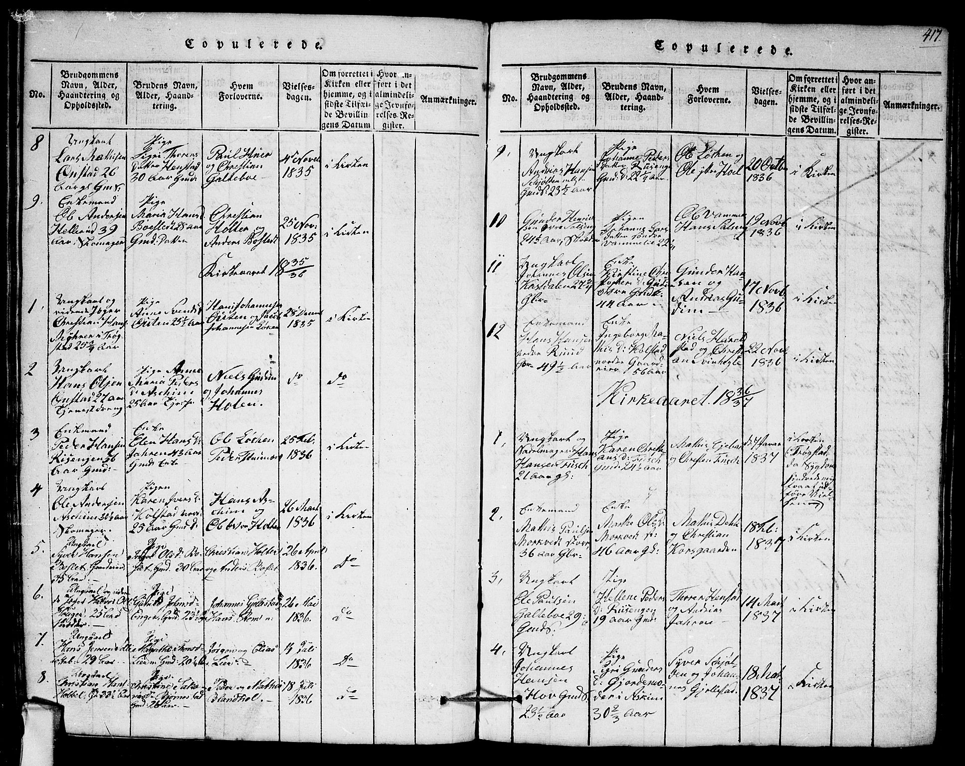 Askim prestekontor Kirkebøker, SAO/A-10900/G/Ga/L0001: Klokkerbok nr. 1, 1817-1846, s. 416-417