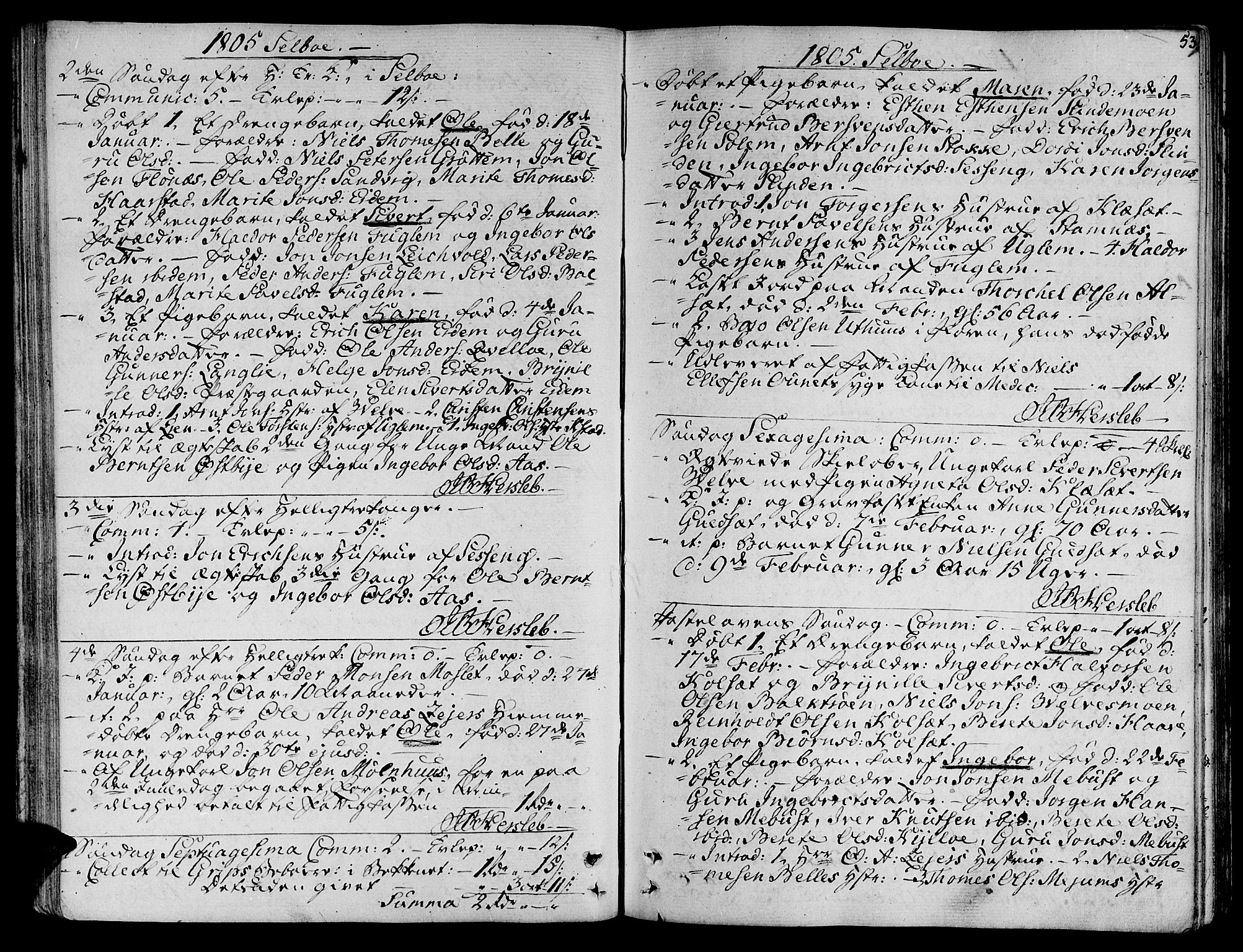 Ministerialprotokoller, klokkerbøker og fødselsregistre - Sør-Trøndelag, SAT/A-1456/695/L1140: Ministerialbok nr. 695A03, 1801-1815, s. 53