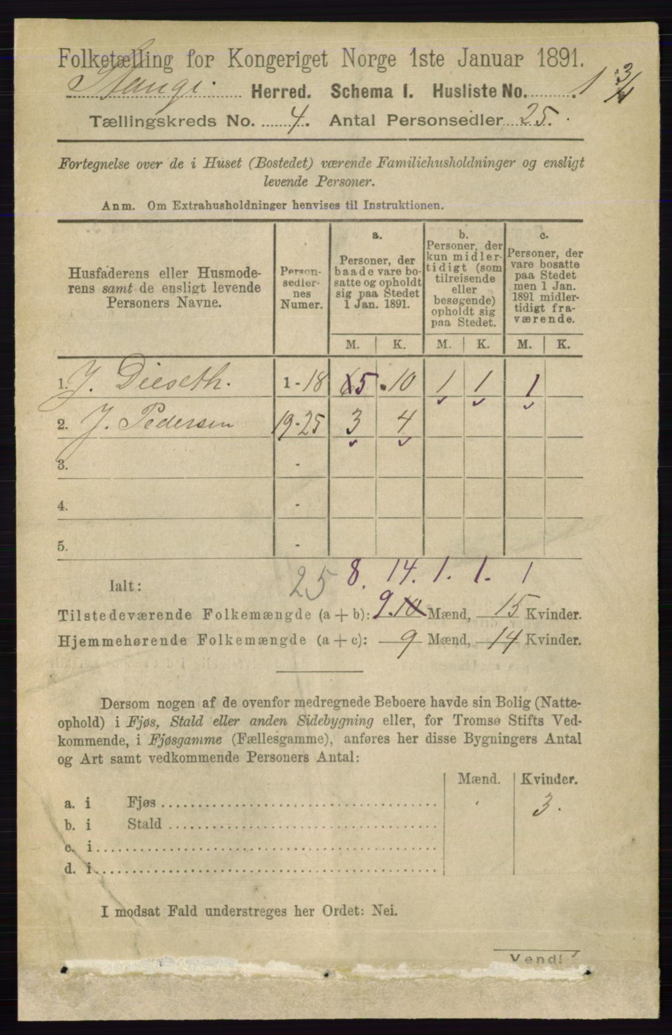 RA, Folketelling 1891 for 0417 Stange herred, 1891, s. 2229