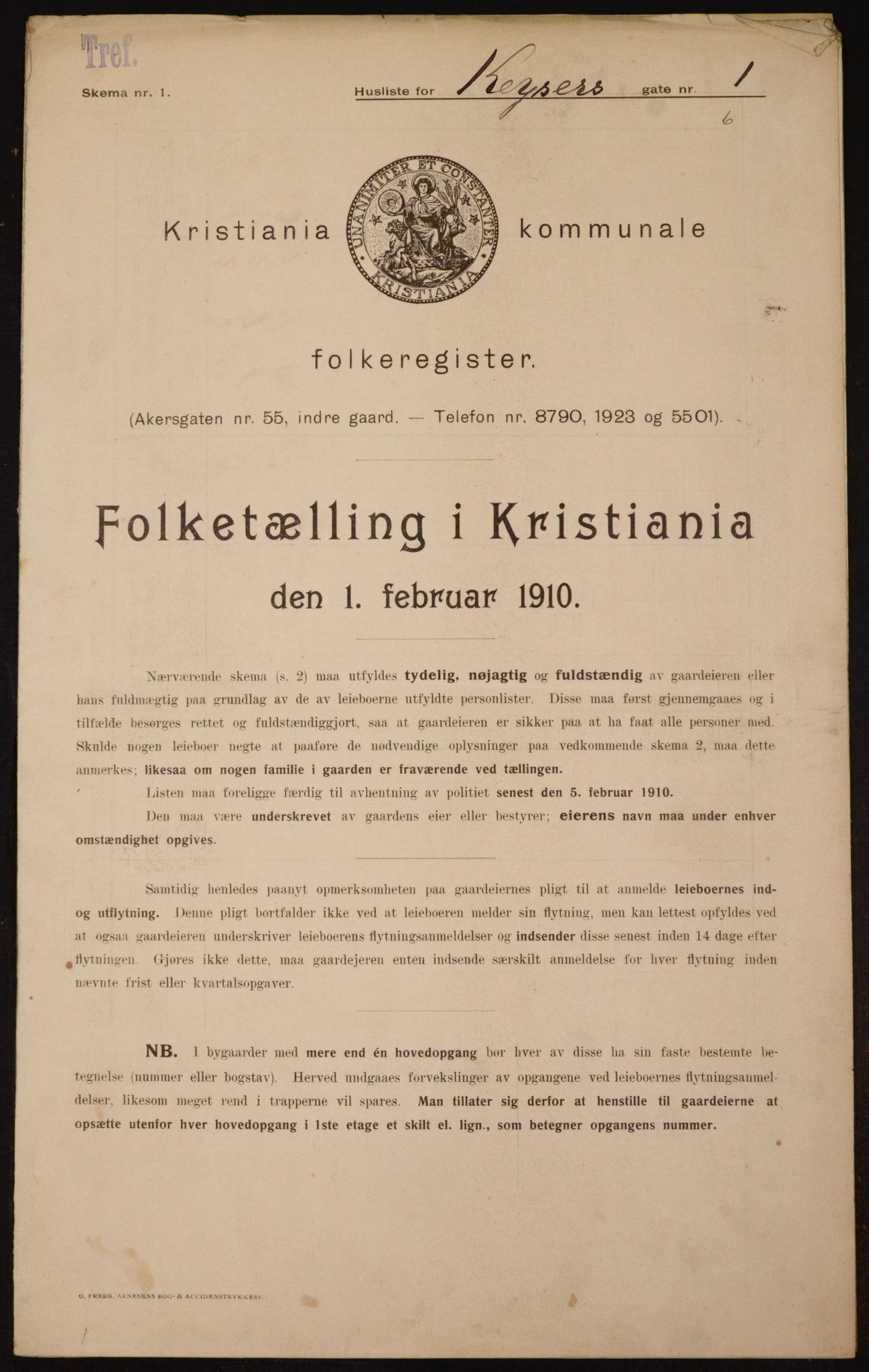 OBA, Kommunal folketelling 1.2.1910 for Kristiania, 1910, s. 47687