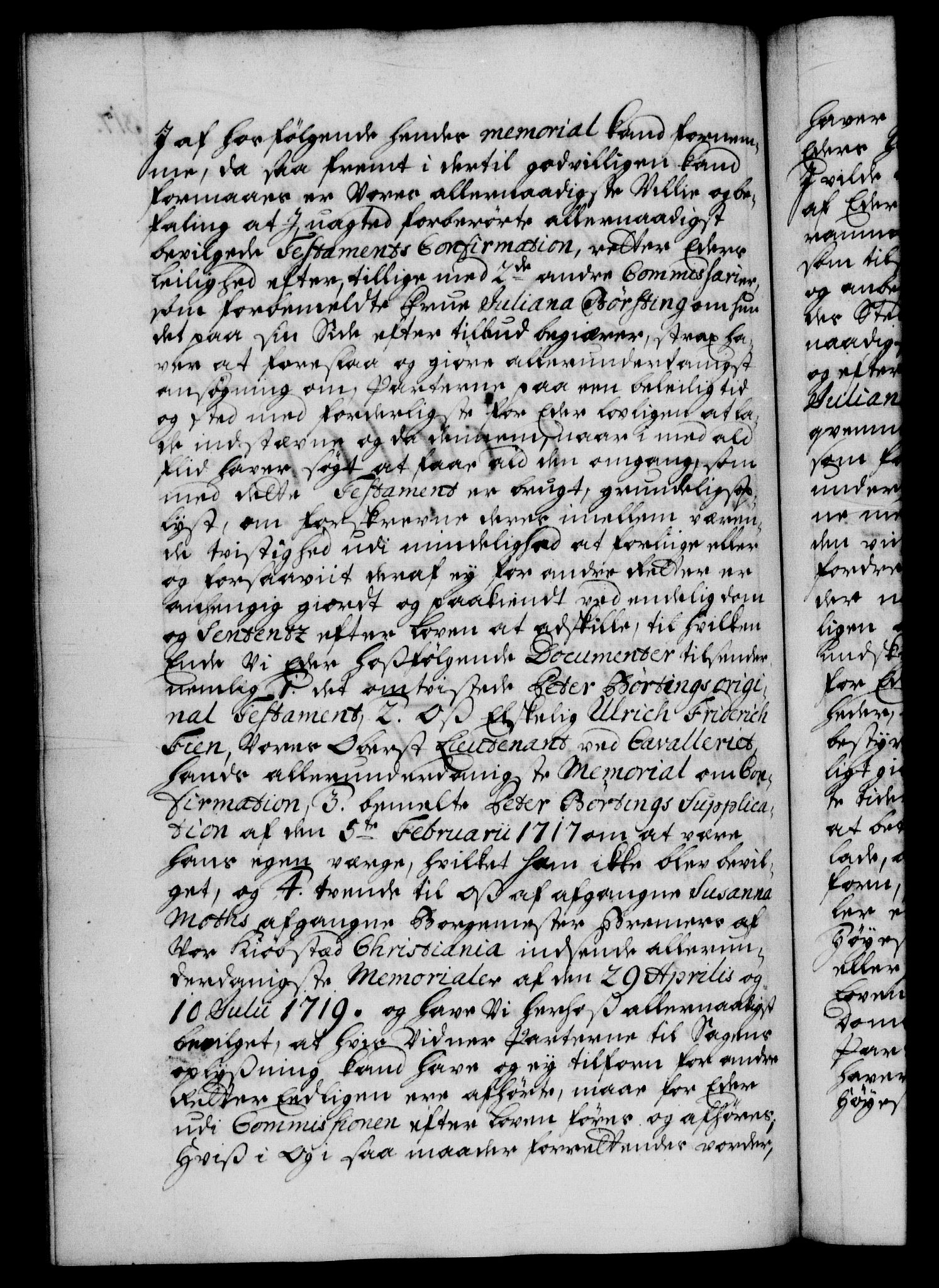 Danske Kanselli 1572-1799, AV/RA-EA-3023/F/Fc/Fca/Fcab/L0021: Norske tegnelser, 1719-1721, s. 317b