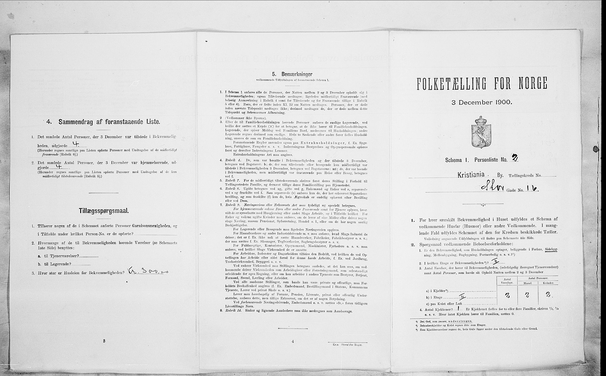 SAO, Folketelling 1900 for 0301 Kristiania kjøpstad, 1900, s. 92245