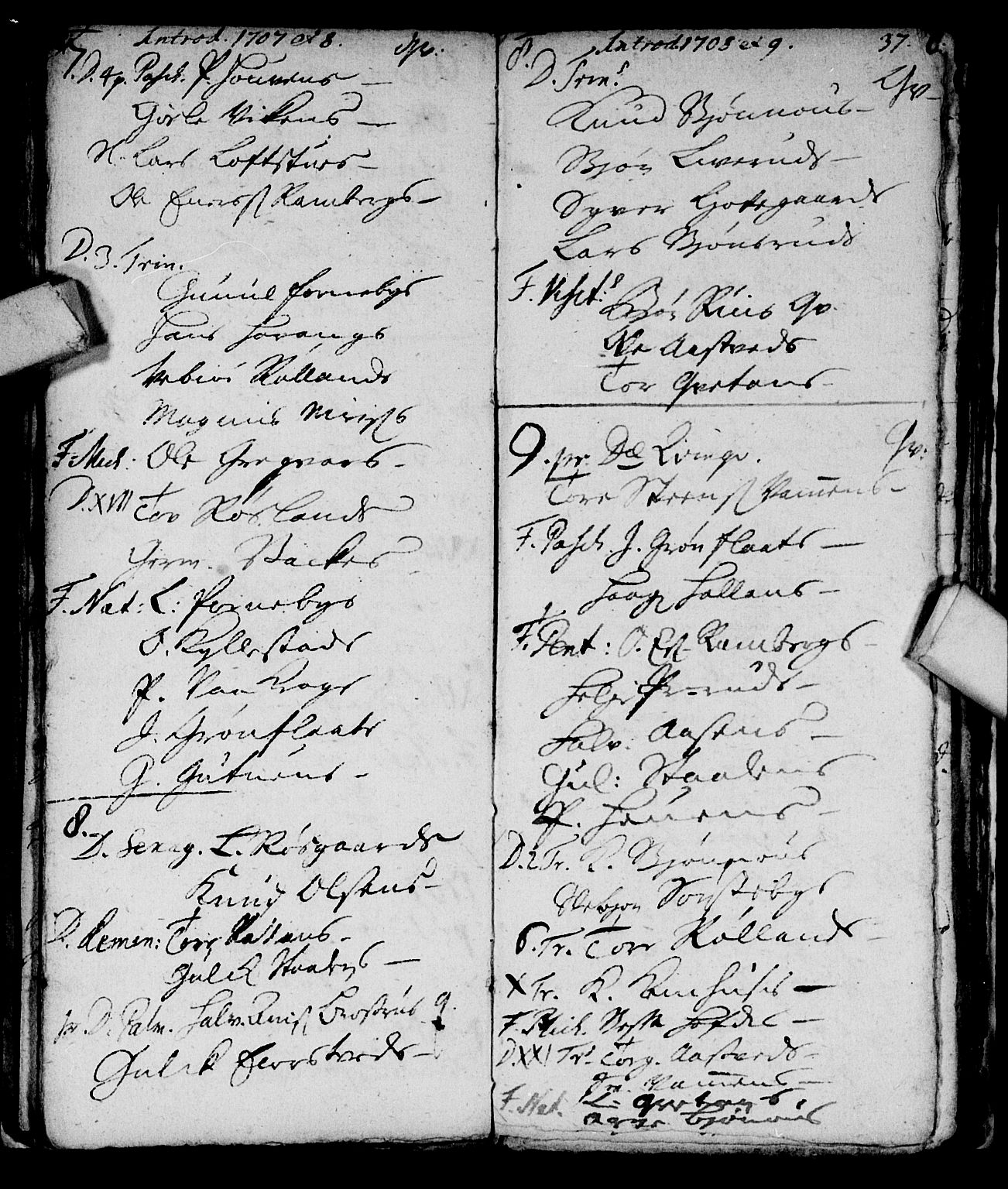 Nore kirkebøker, AV/SAKO-A-238/F/Fc/L0001: Ministerialbok nr. III 1, 1696-1714, s. 36-37