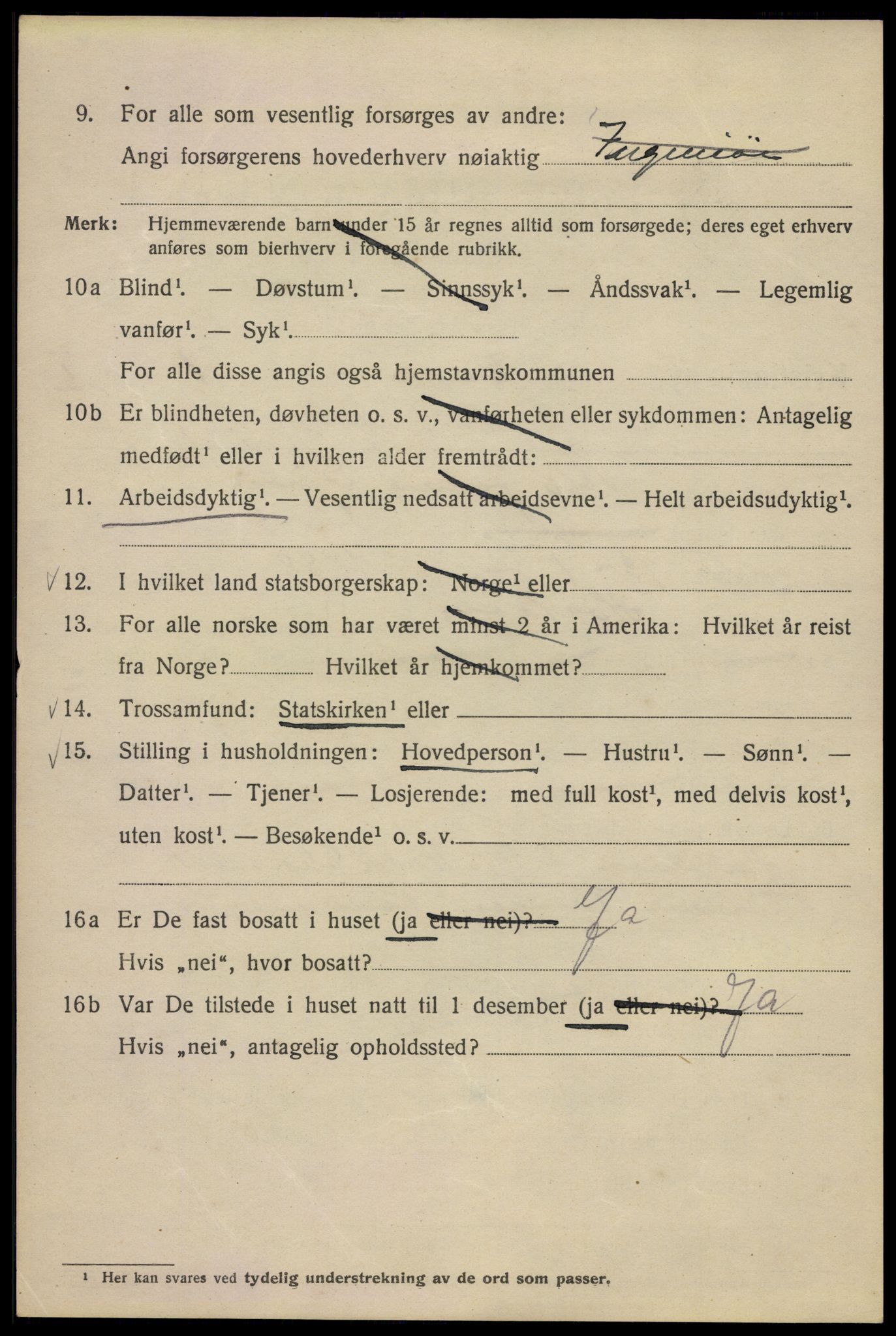 SAO, Folketelling 1920 for 0301 Kristiania kjøpstad, 1920, s. 191926