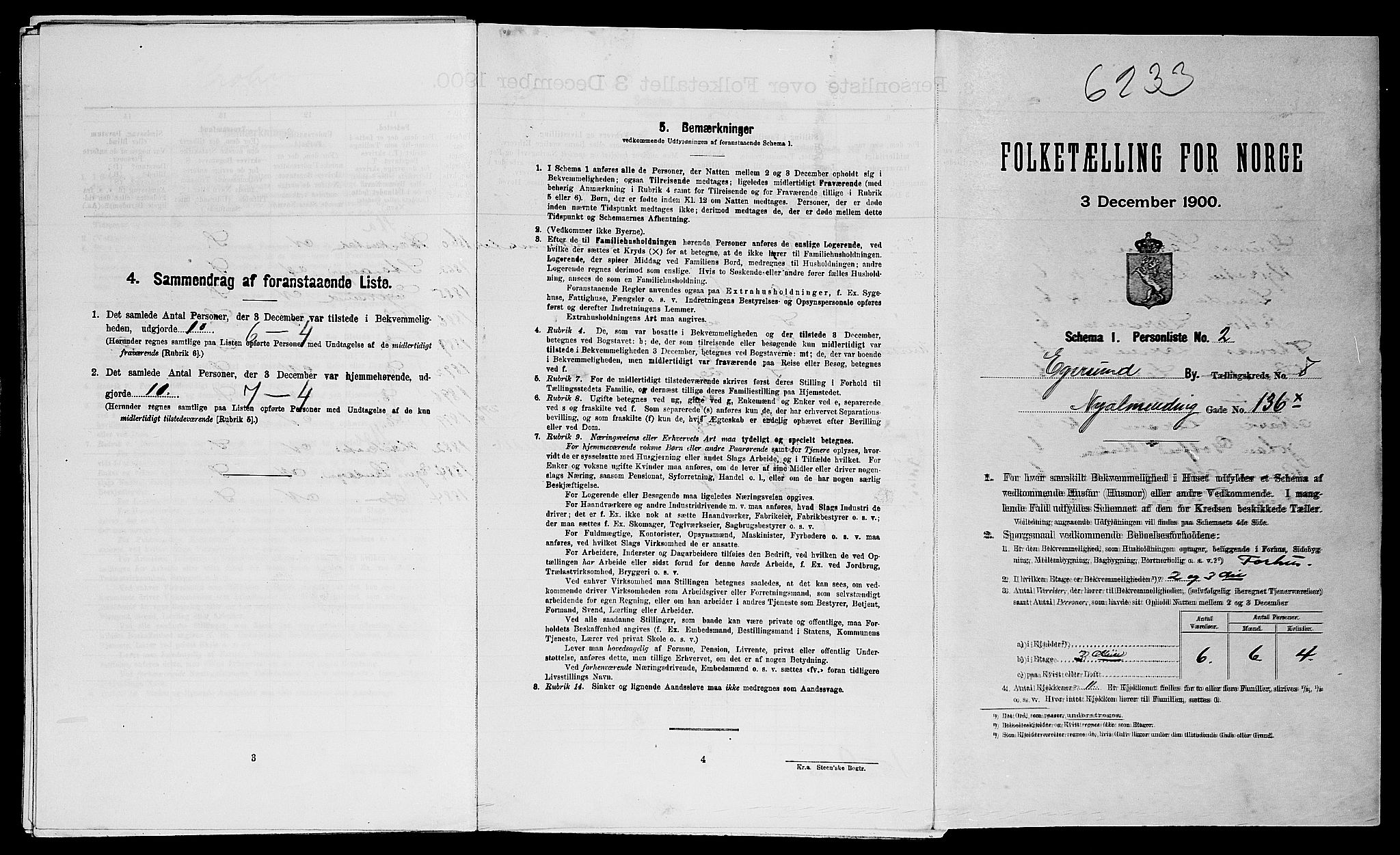 SAST, Folketelling 1900 for 1101 Egersund ladested, 1900, s. 758